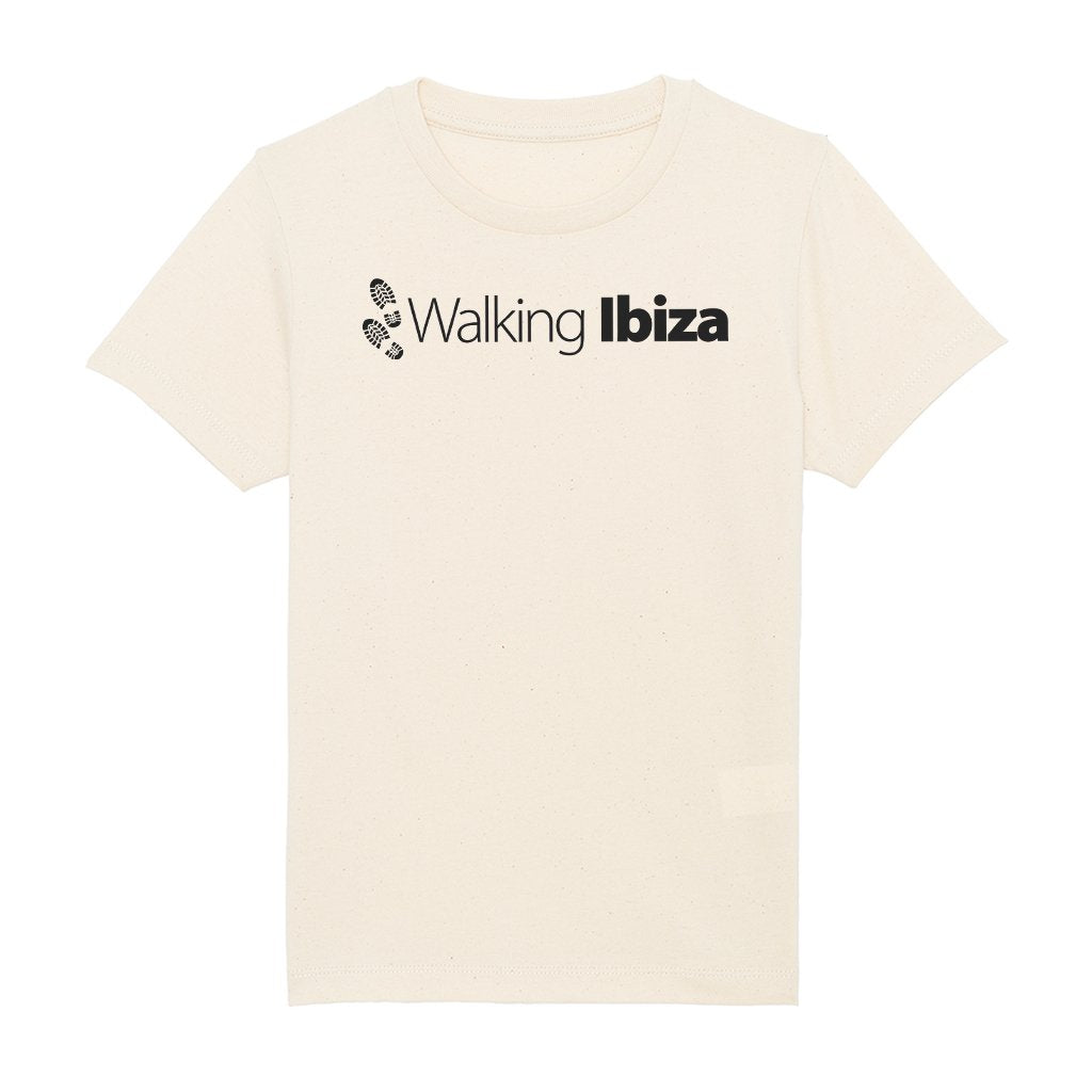 Walking Ibiza Logo And Footprints Kid's Organic T-Shirt-Walking Ibiza-Essential Republik