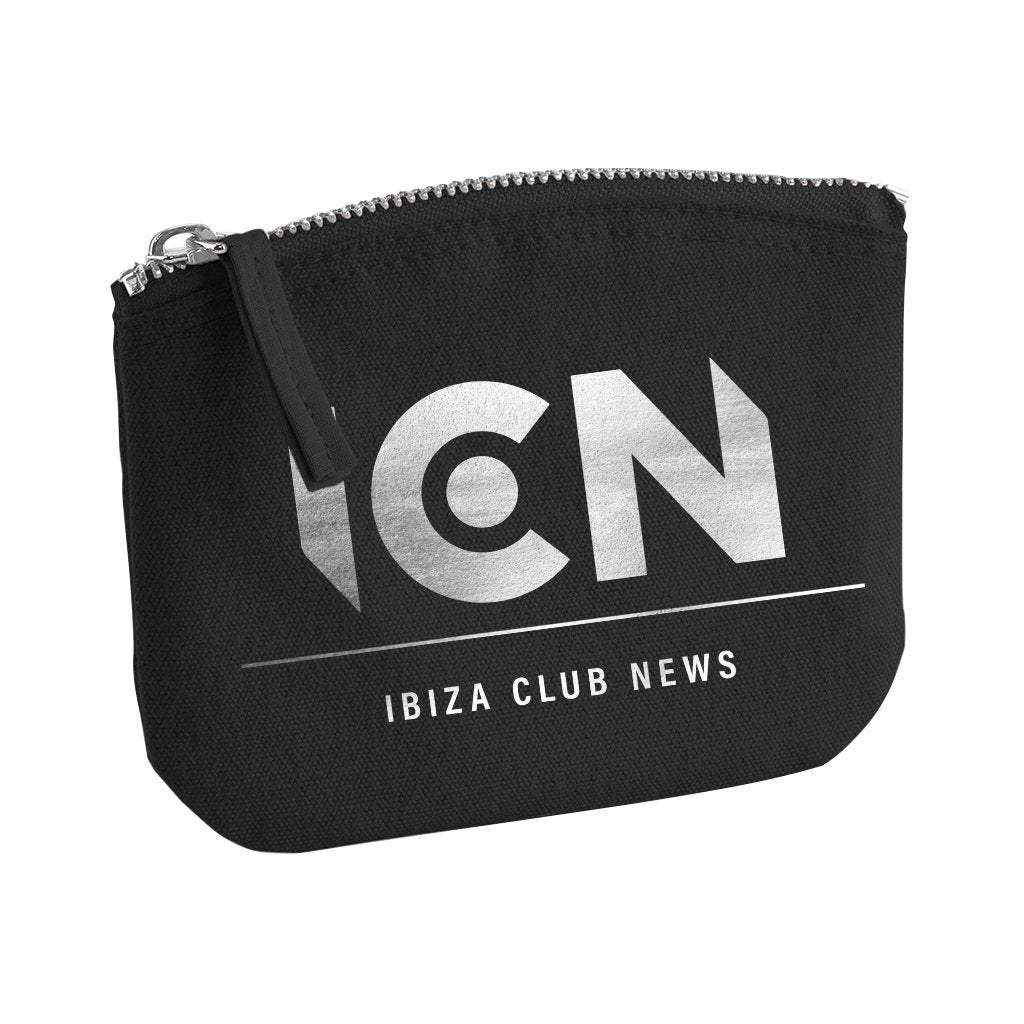 Ibiza Club News Metallic Silver ICN Logo Organic Cotton Canvas Zip Purse-Ibiza Club News-Essential Republik