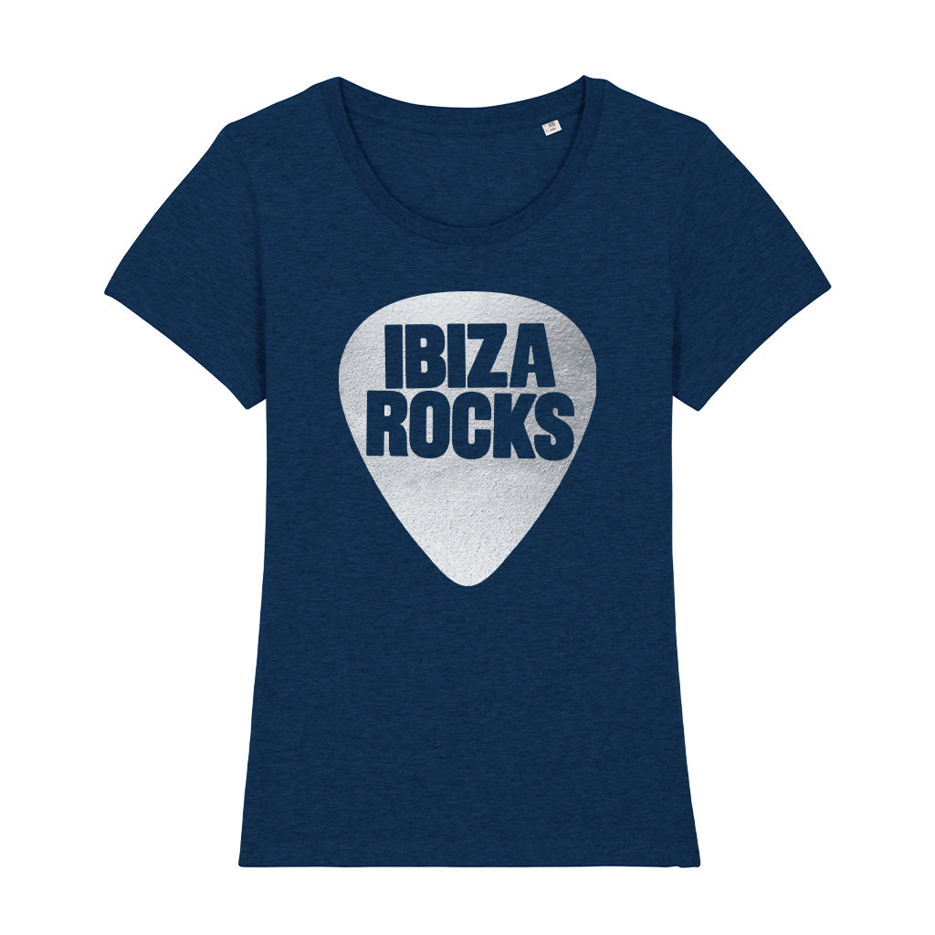 Ibiza Rocks Metallic Silver Logo Women's Iconic Fitted T-Shirt-Ibiza Rocks-Essential Republik