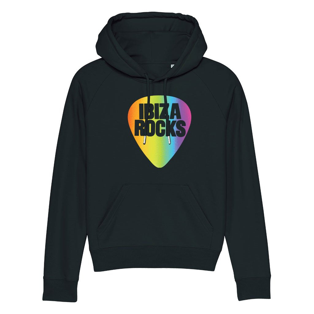 Ibiza Rocks Shimmer Rainbow Logo Women’s Trigger Iconic Hoodie-Ibiza Rocks-Essential Republik