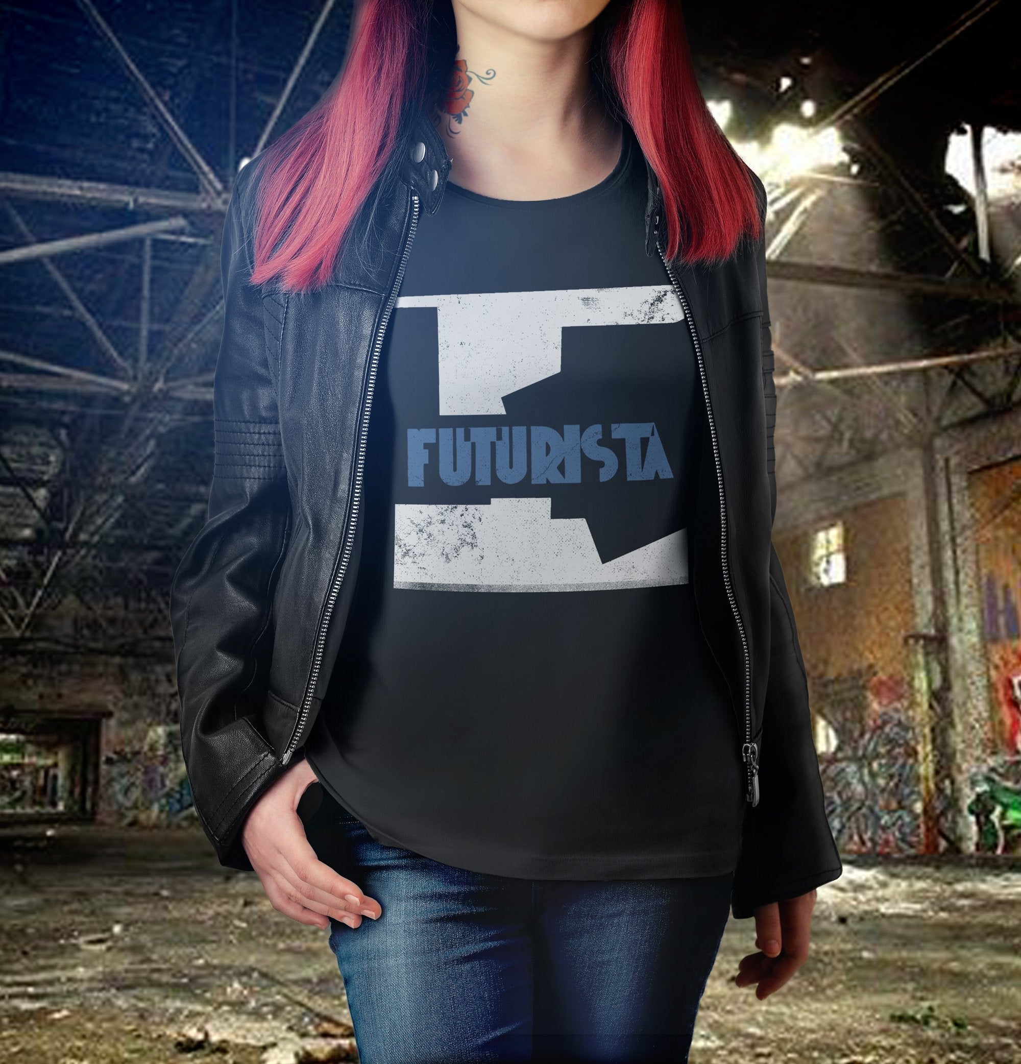 Futurista Women's T-Shirt / Black-Future Past-Essential Republik