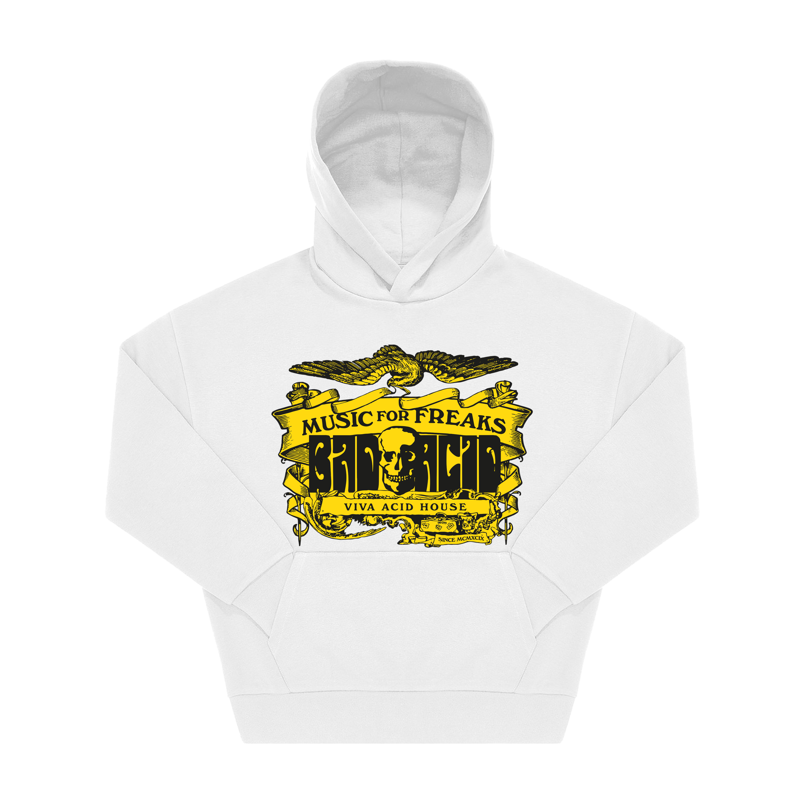 White Printed Hoody Front