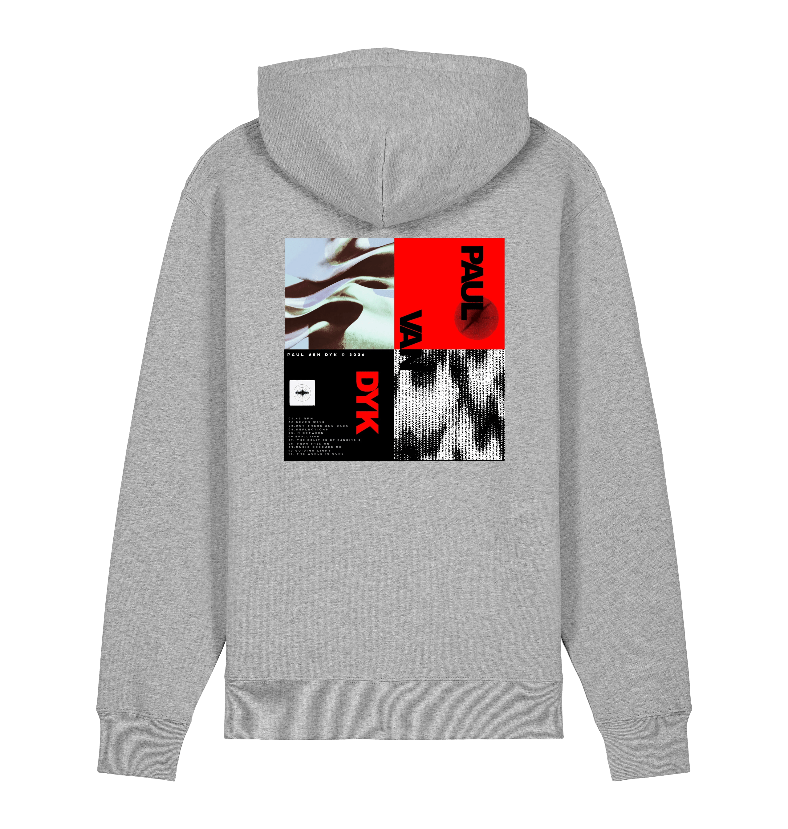 Paul Van Dyk photo red block unisex hoodie in grey-Essential Republik-Essential Republik