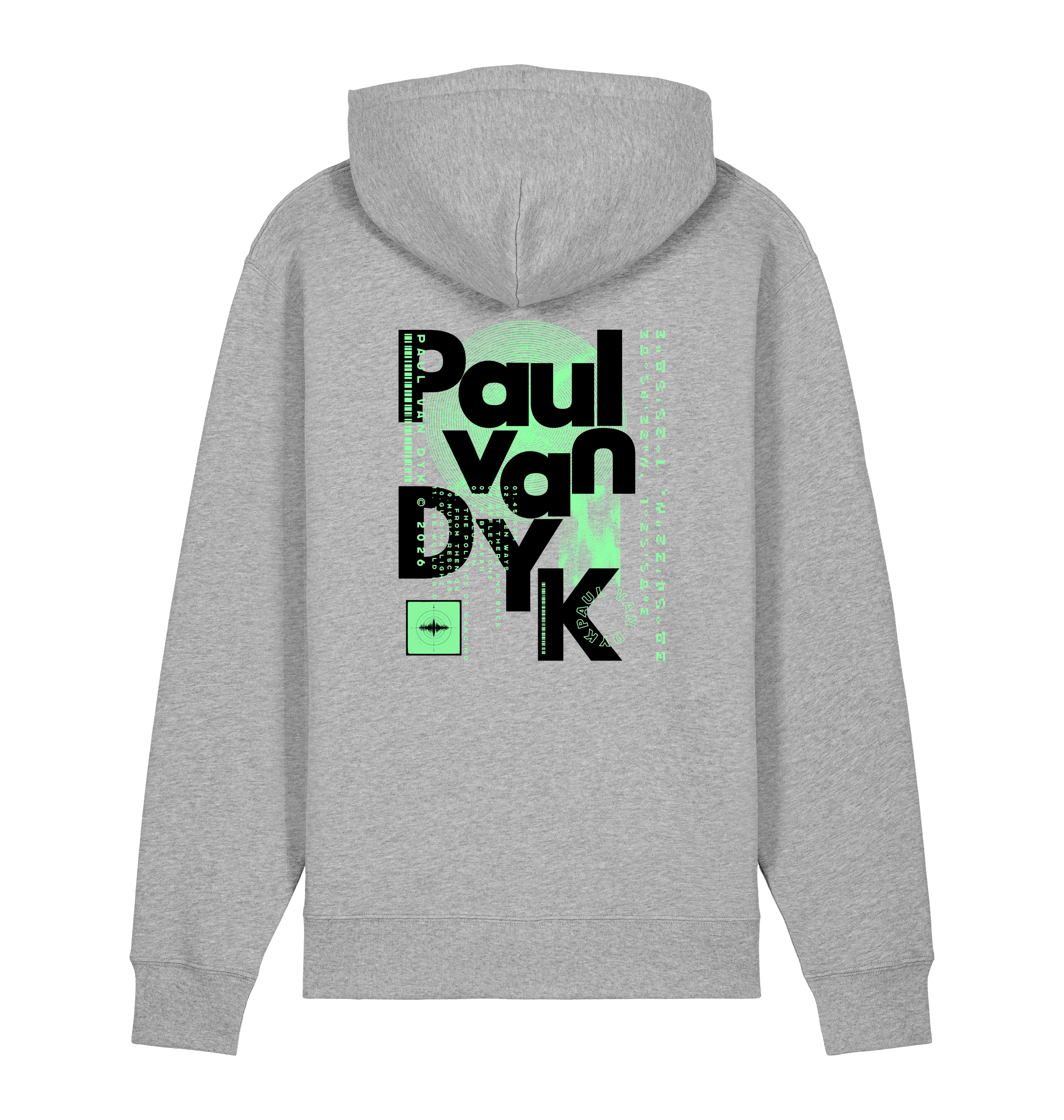 Paul Van Dyk mixed text unisex hoodie in grey-Essential Republik-Essential Republik