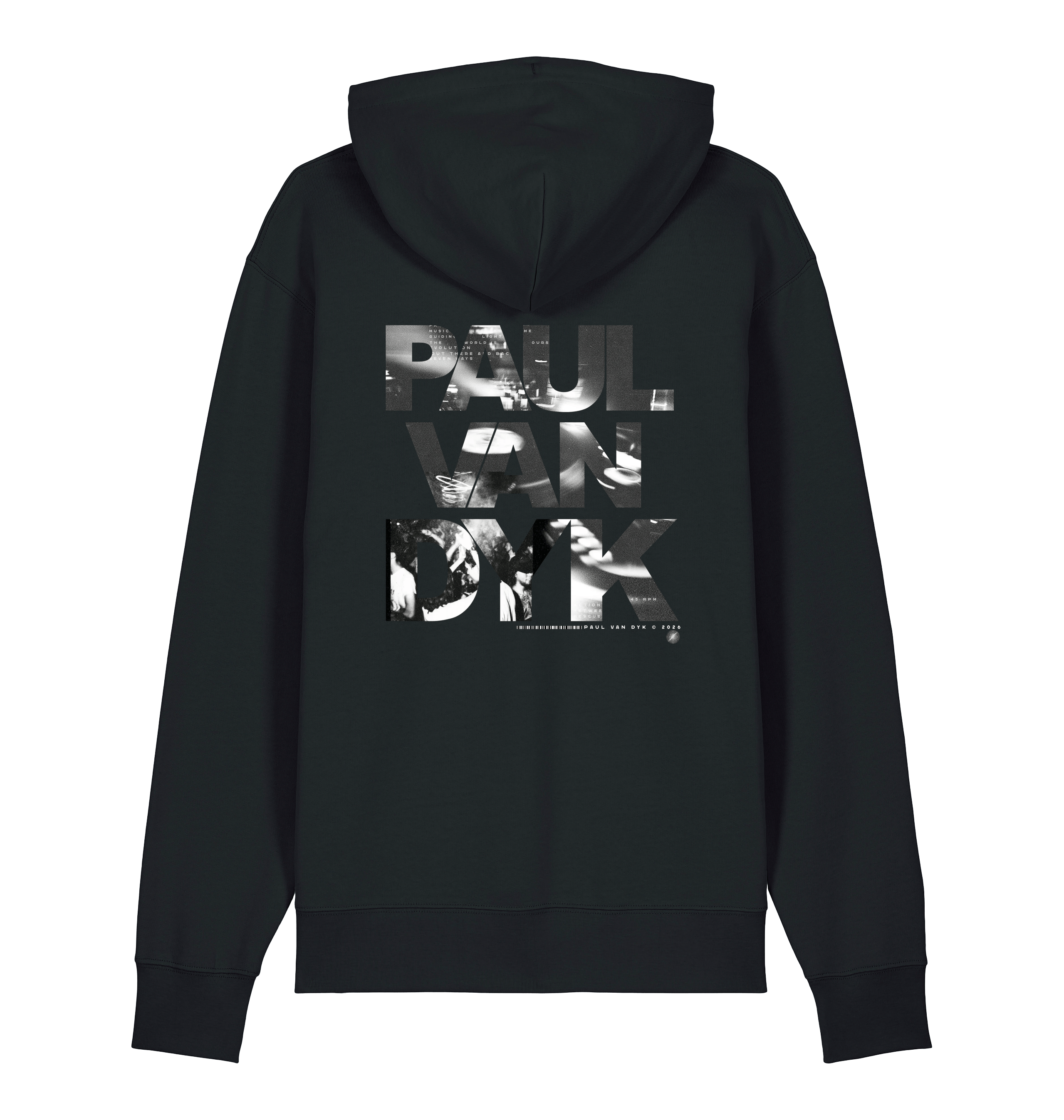 Paul Van Dyk logo unisex hoodie in black-Essential Republik-Essential Republik