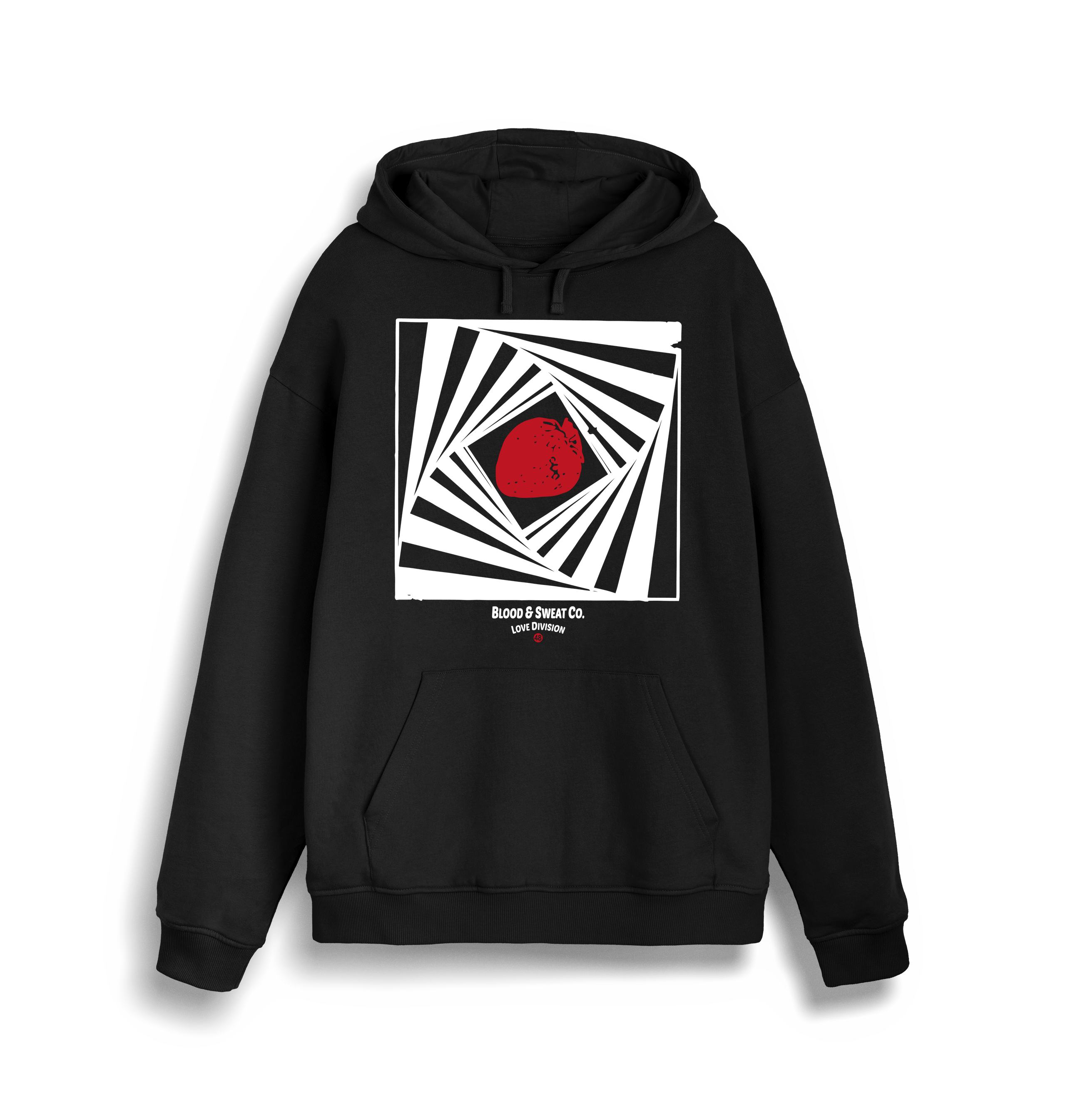 Blood & Sweat Super Strawb Unisex Black Hoodie-Essential Republik-Essential Republik