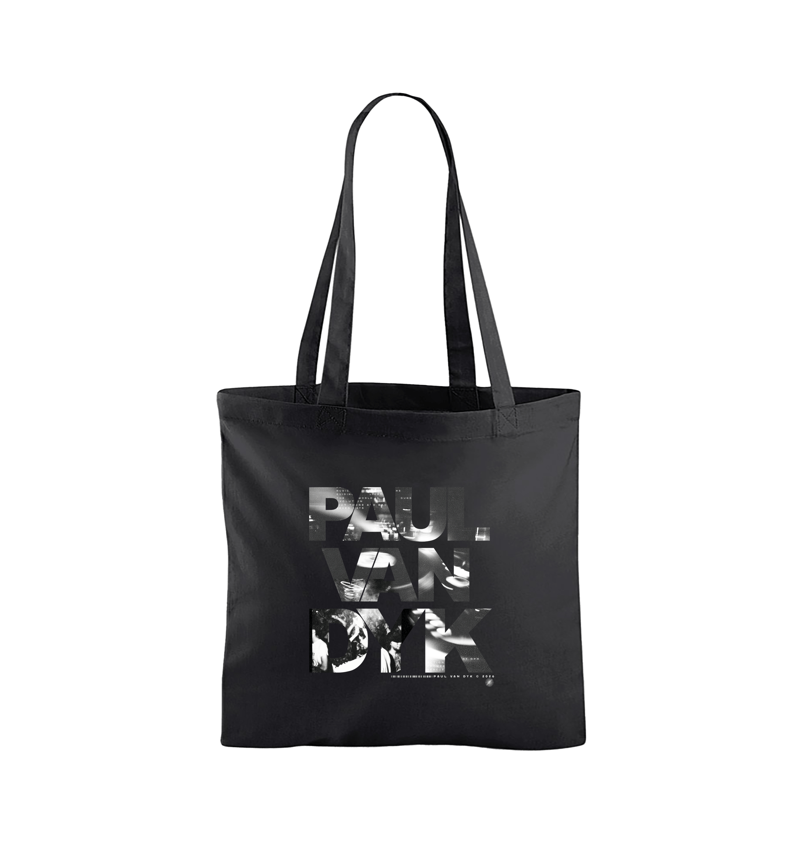 Paul Van Dyk logo tote bag in black-Paul Van Dyk-Essential Republik