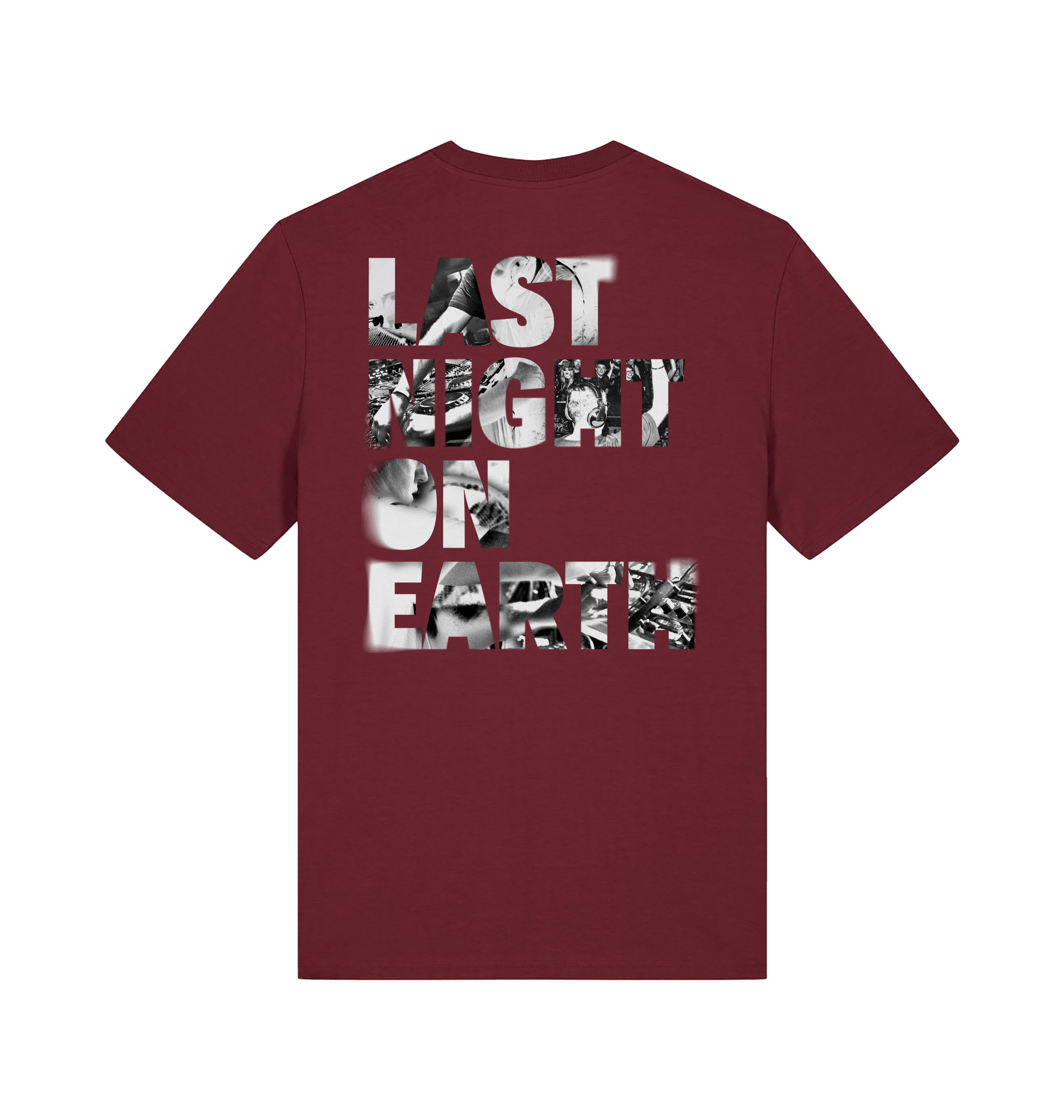 LNOE print t shirt in burgundy-LNOE-Essential Republik