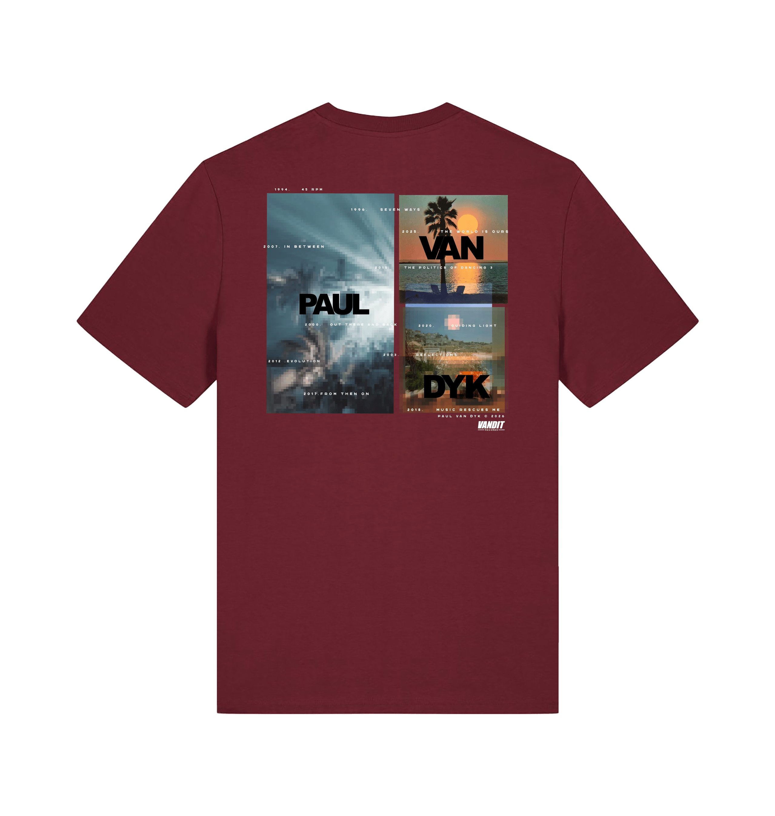 Burgundy Printed T-shirt Back