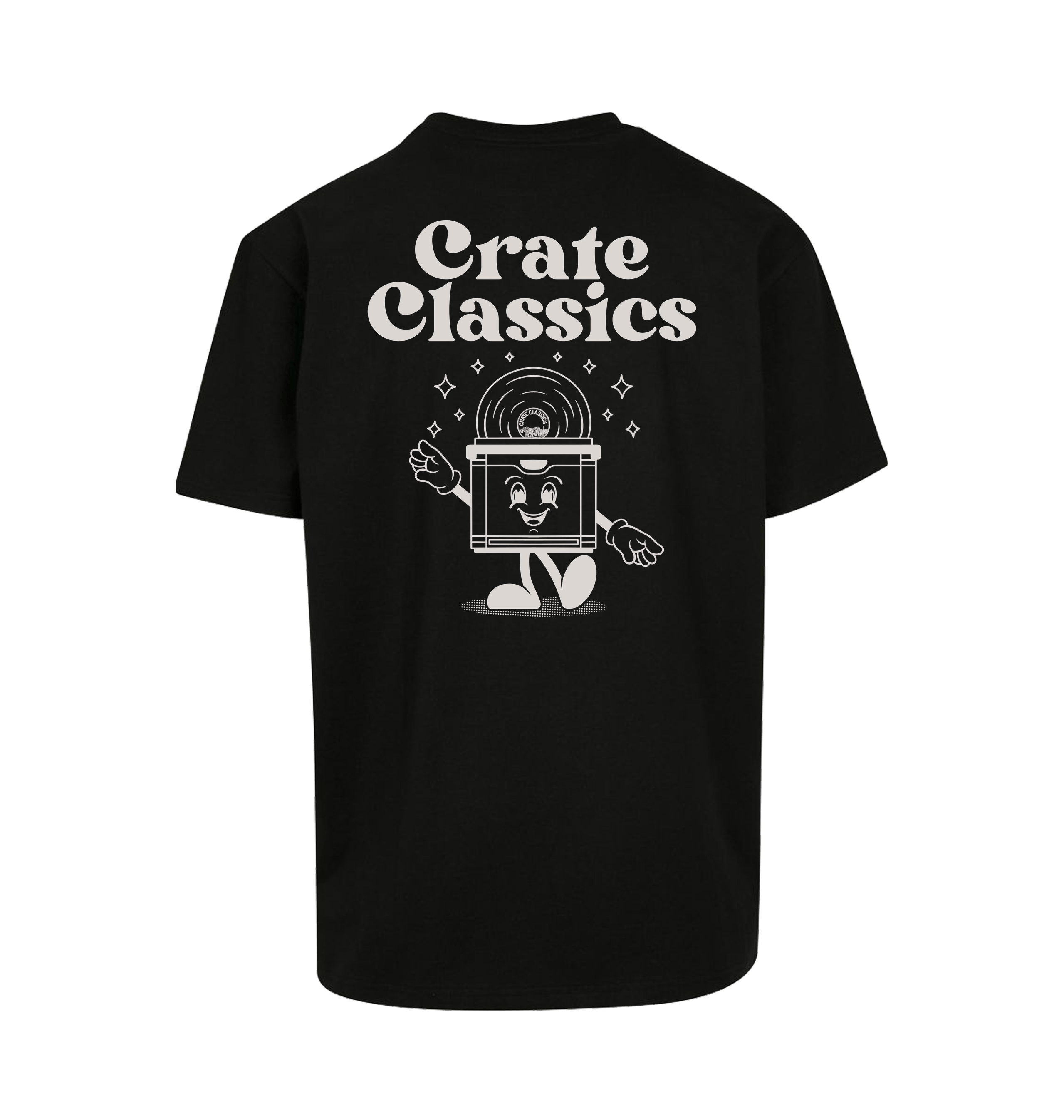 Crate Classics Cream Logo T shirt in black-Crate Classics-Essential Republik