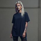 Drumcode outline print oversized unisex t shirt in black-Drumcode-Essential Republik