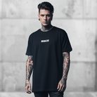 Drumcode flames logo print oversized unisex t shirt in black-Drumcode-Essential Republik