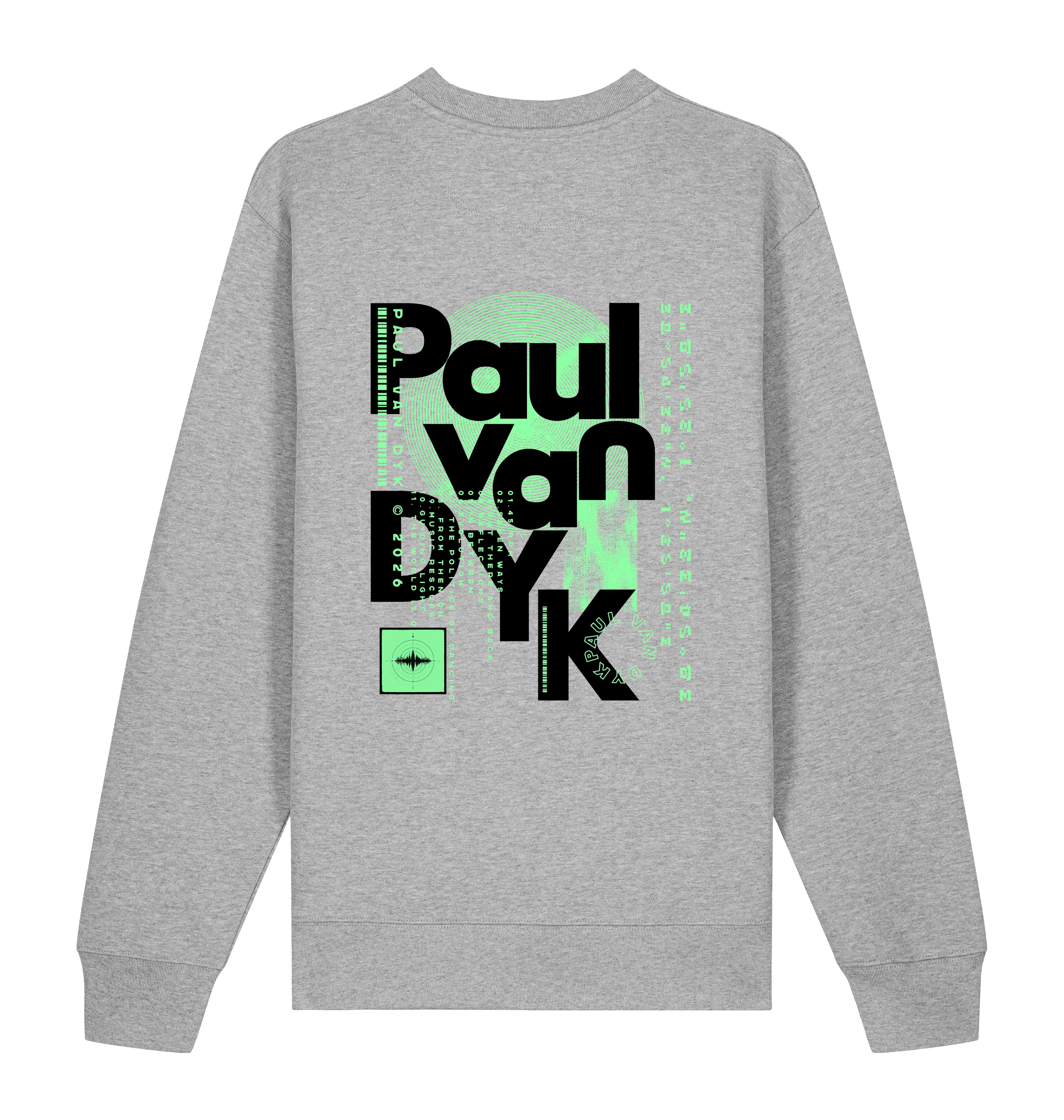 Paul Van Dyk mixed text unisex sweatshirt in grey-Essential Republik-Essential Republik