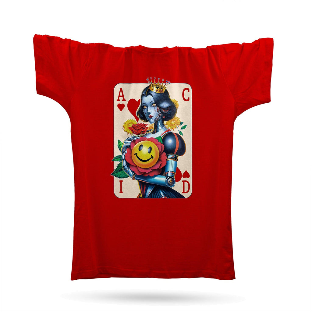 Sci-Fi Acid Pinup 3 T-Shirt / Red-Robot Rave-Essential Republik