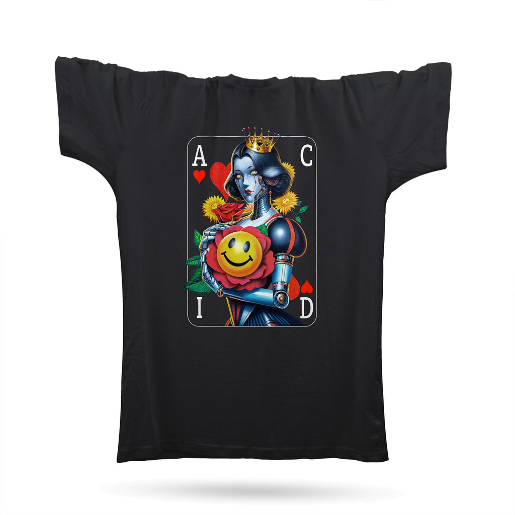 Sci-Fi Acid Pinup 3 T-Shirt / Black-Robot Rave-Essential Republik