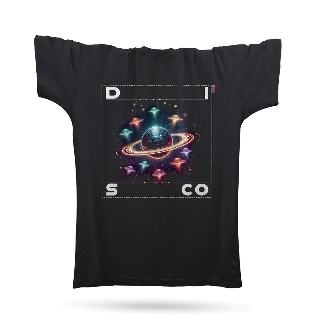 Cosmic Disco T-Shirt / Black-Robot Rave-Essential Republik