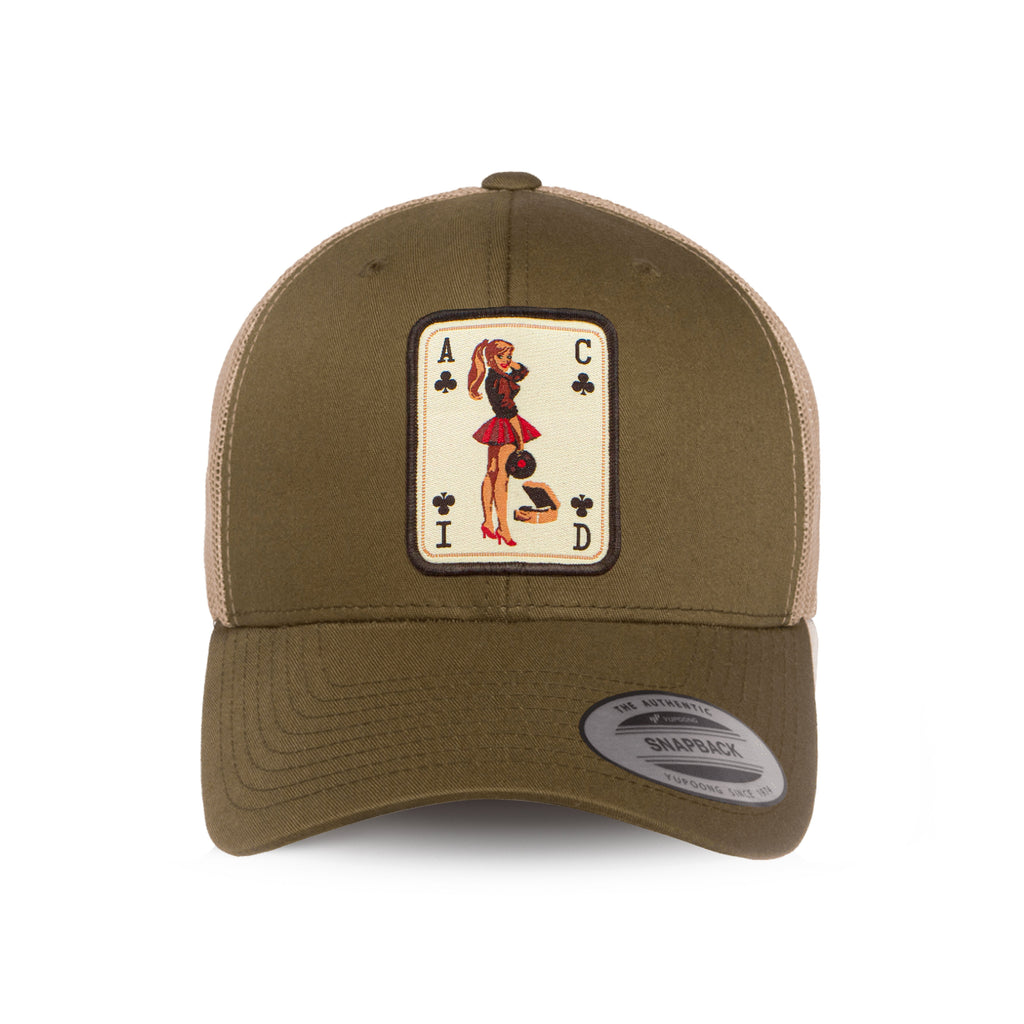 Acid Pinup Baseball Cap / Moss & Khaki-Robot Rave-Essential Republik