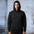 Drumcode fading print pullover unisex hoodie in black-Essential Republik-Essential Republik