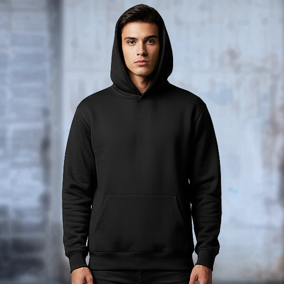 Drumcode fading print pullover unisex hoodie in black-Essential Republik-Essential Republik