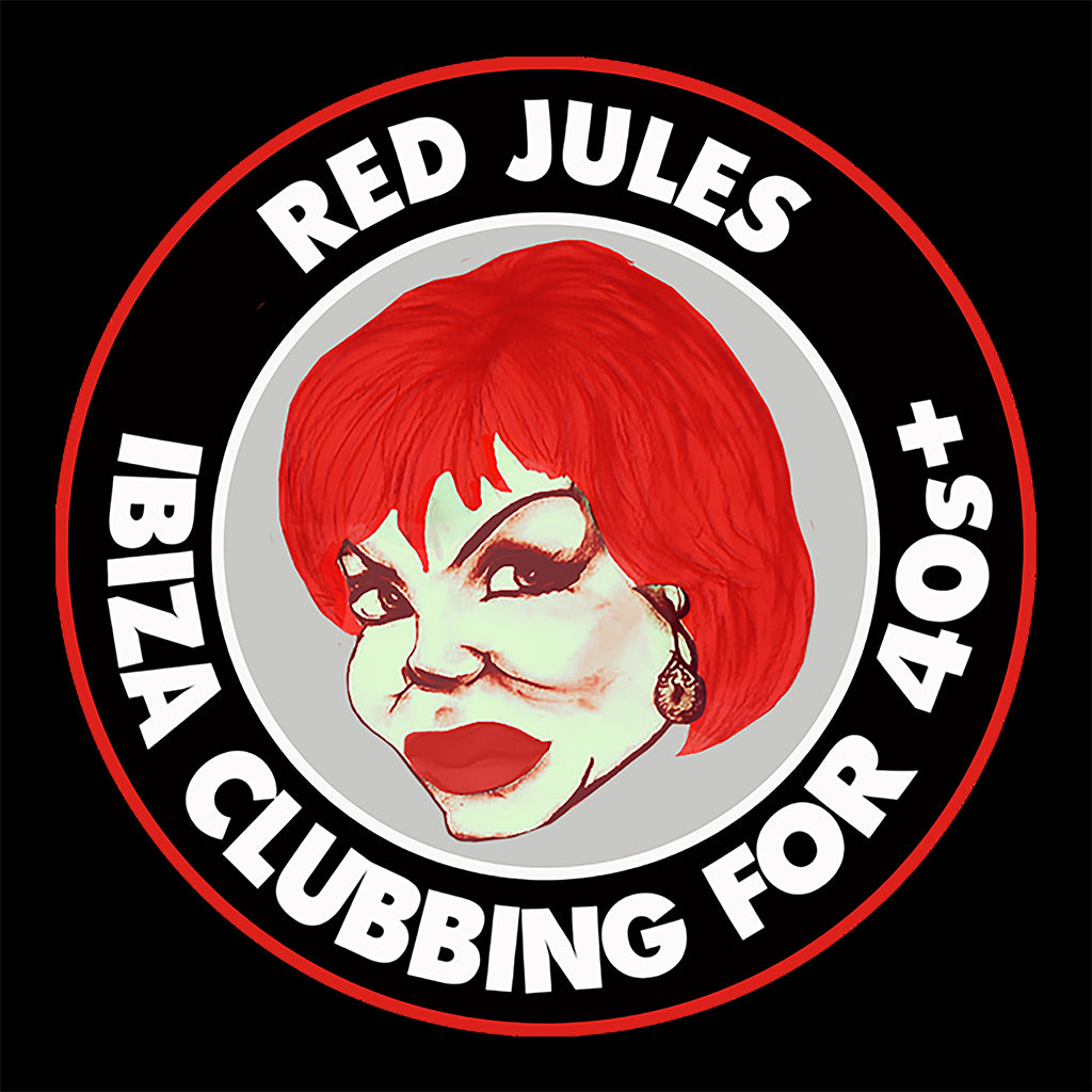 Red Jules Im Growing Old Disgracefully In Ibiza Unisex Cruiser Iconic Hoodie-Red Jules-Essential Republik