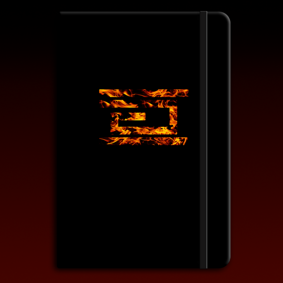 Drumcode fire print logo notebook in black-Drumcode-Essential Republik
