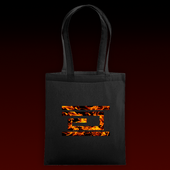 Drumcode fire print logo tote bag in black-Drumcode-Essential Republik