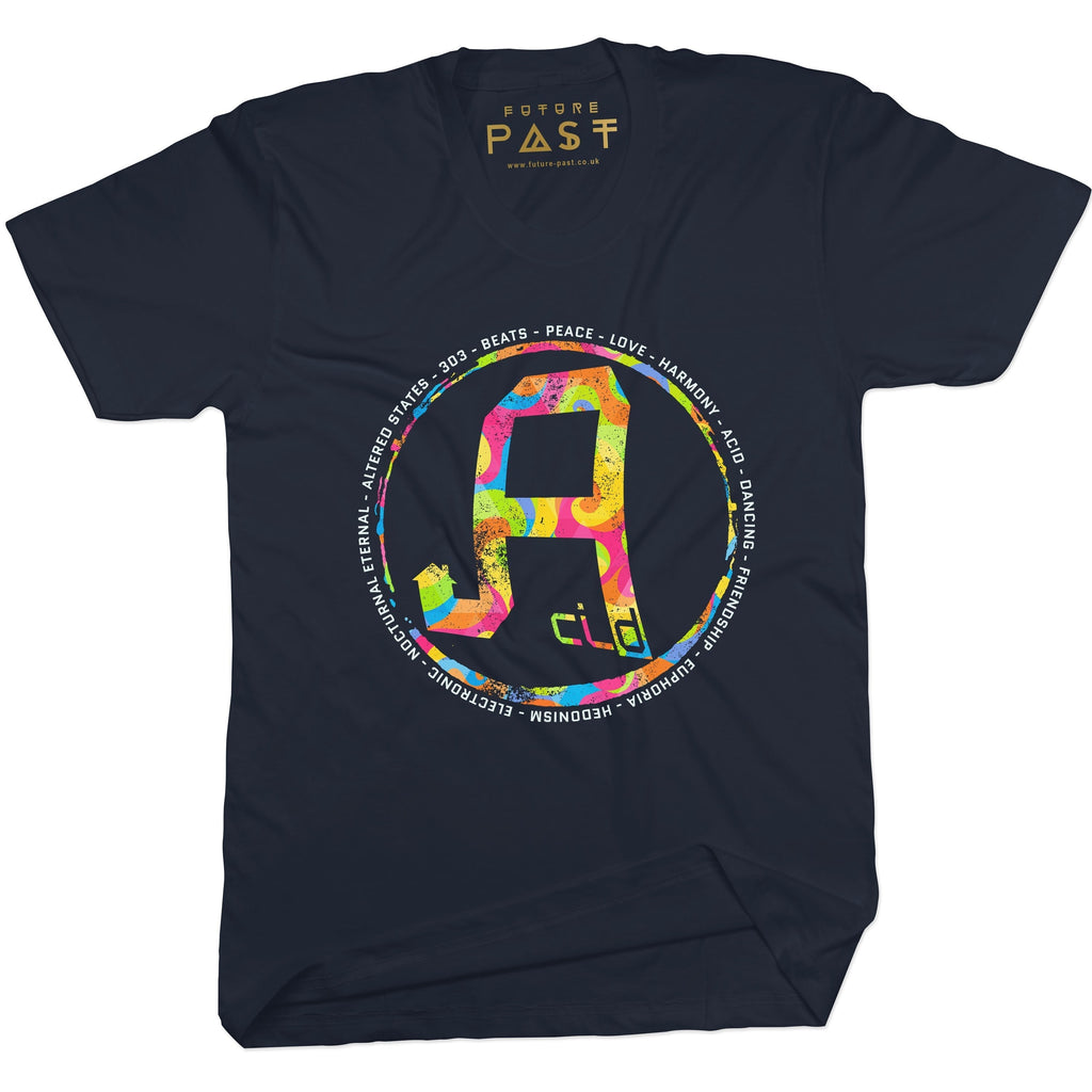 Warped A For Acid T-Shirt / Navy-Future Past-Essential Republik