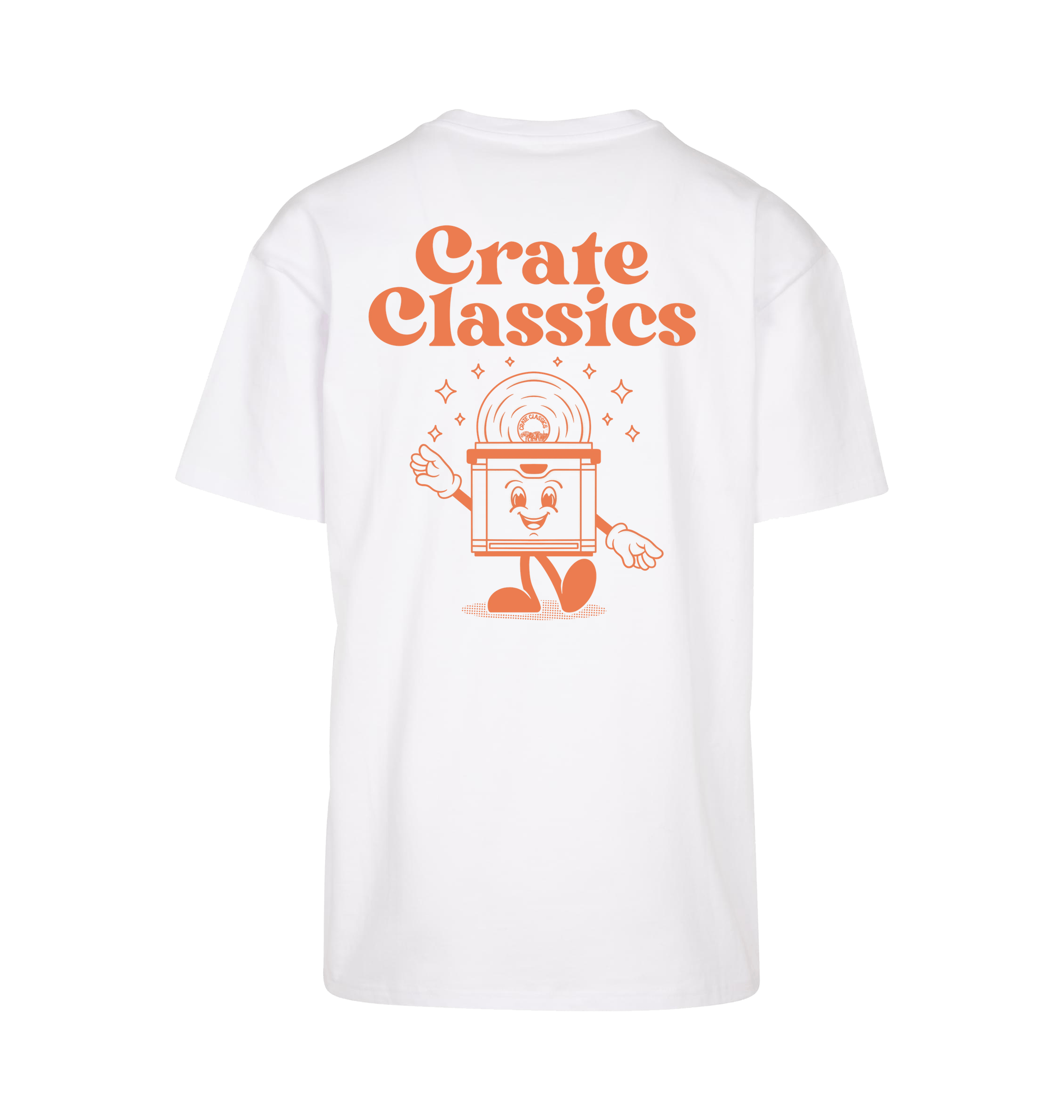Crate Classics Orange Logo T shirt in white-Crate Classics-Essential Republik