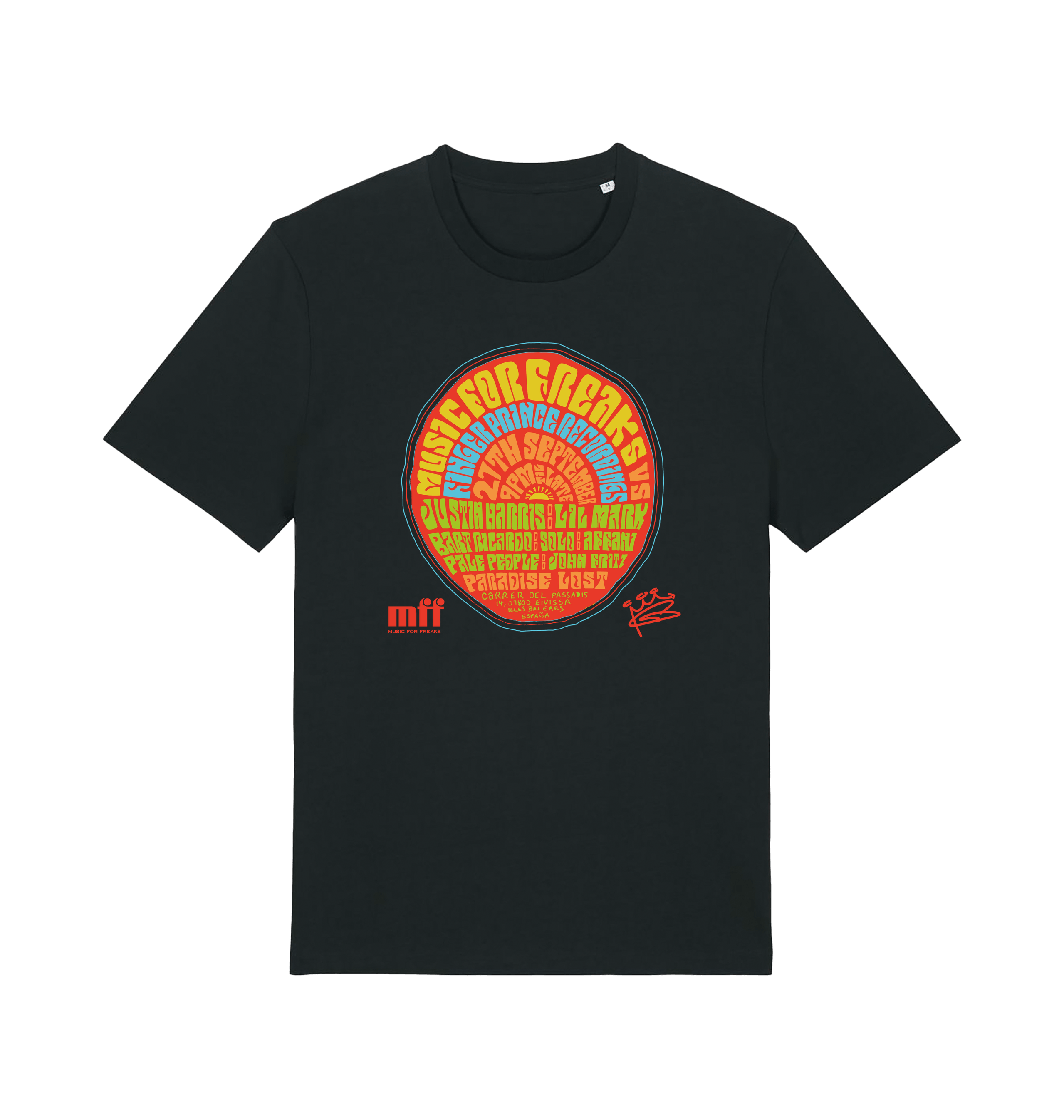 MFF FingerPrince unisex t shirt in black-Music For Freaks-Essential Republik