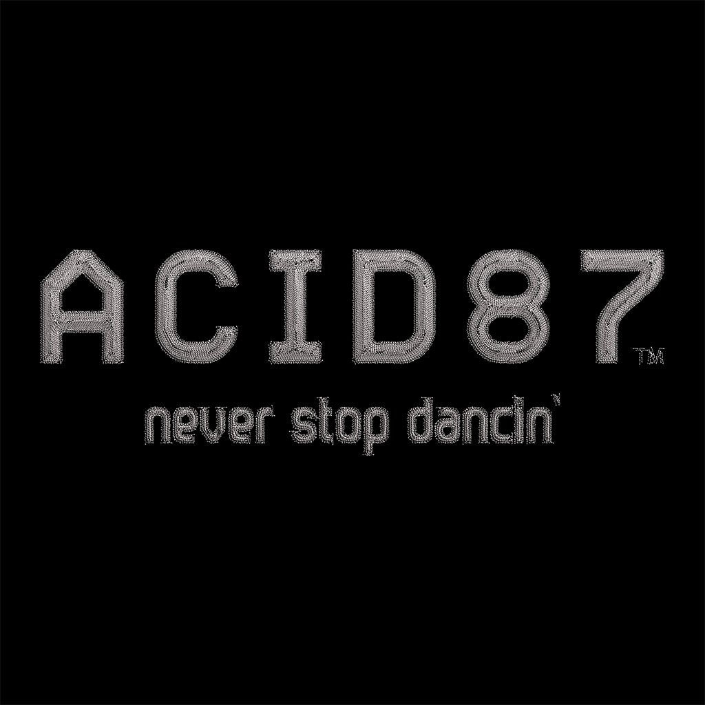 Acid87 Never Stop Dancing White Embroidered Logo Suede Snapback Trucker Cap-Acid87-Essential Republik