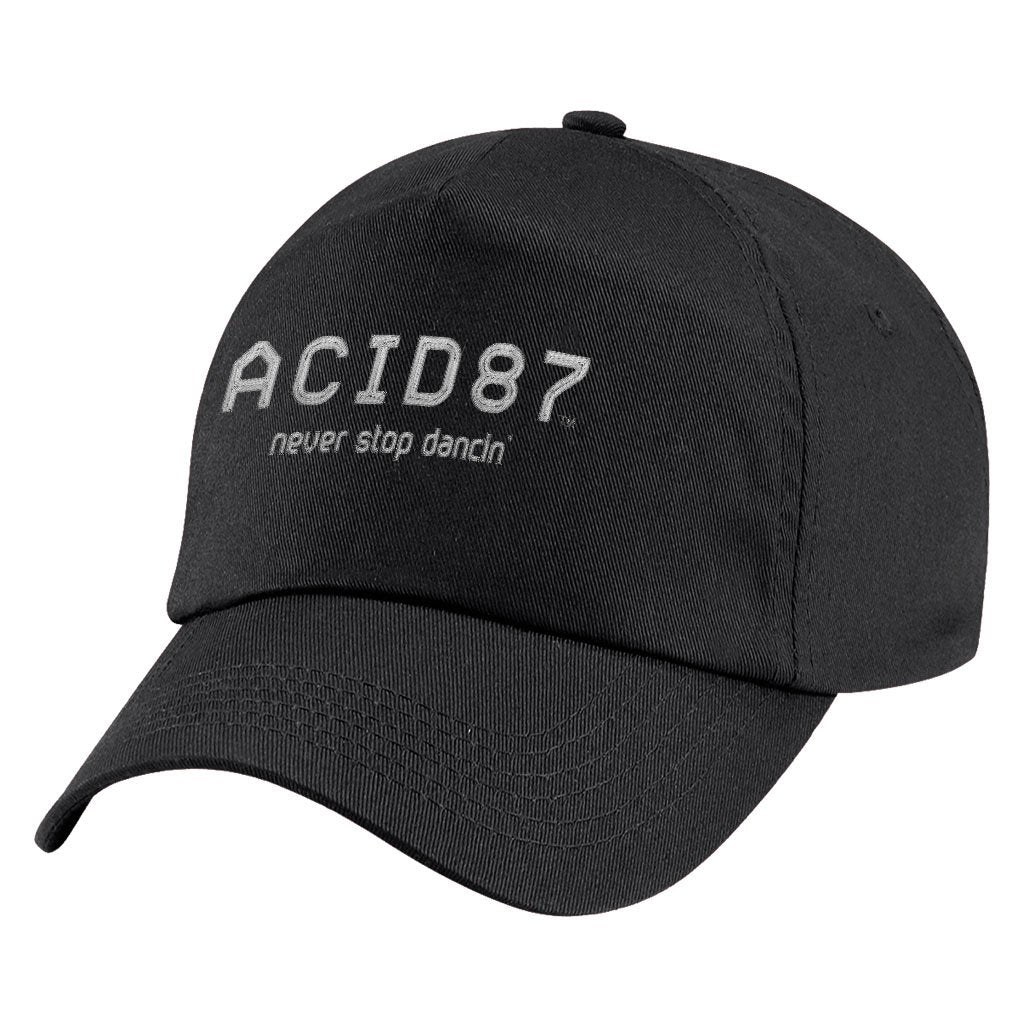 Acid87 Never Stop Dancing White Embroidered Logo Original Snapback Cap-Acid87-Essential Republik