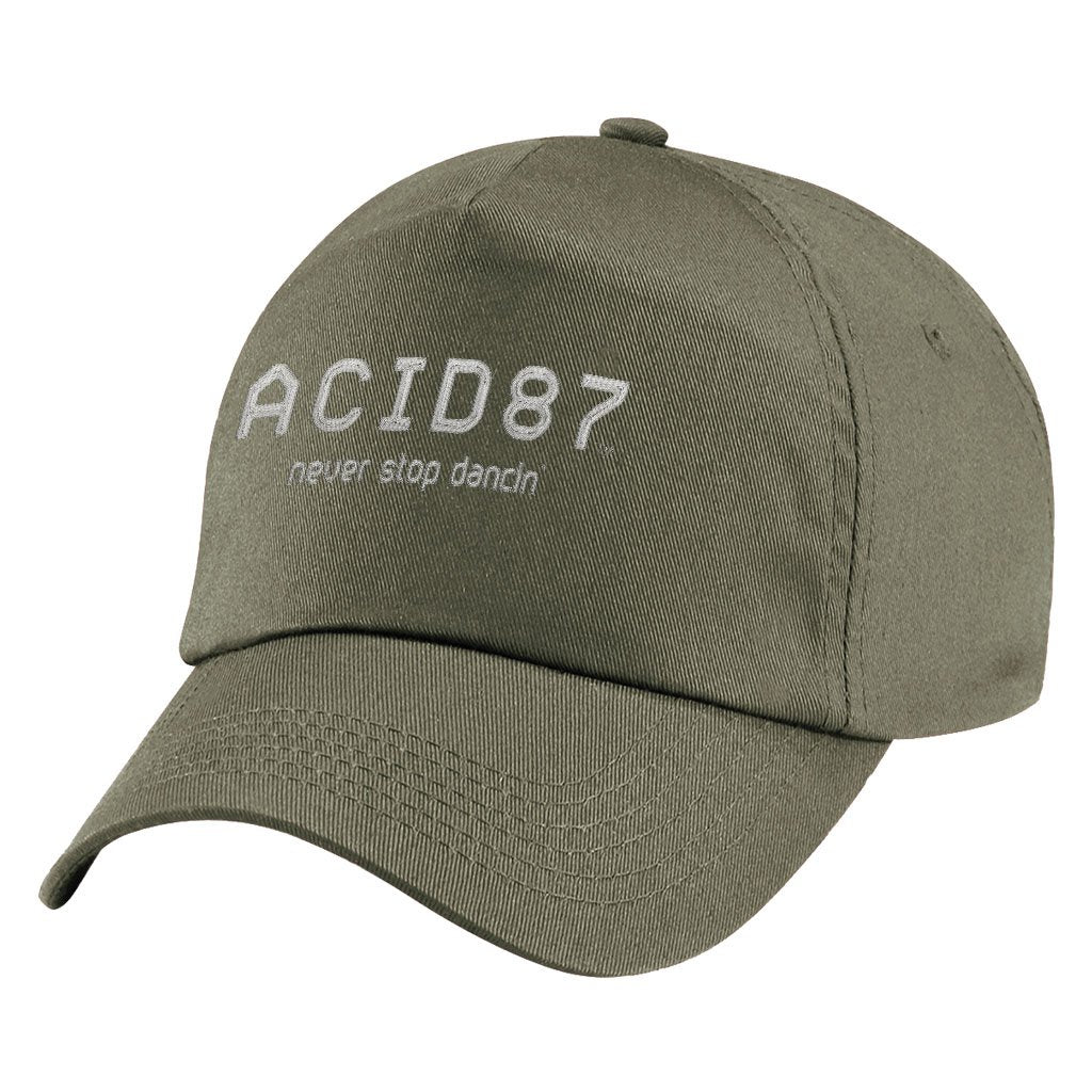 Acid87 Never Stop Dancing White Embroidered Logo Original Snapback Cap-Acid87-Essential Republik