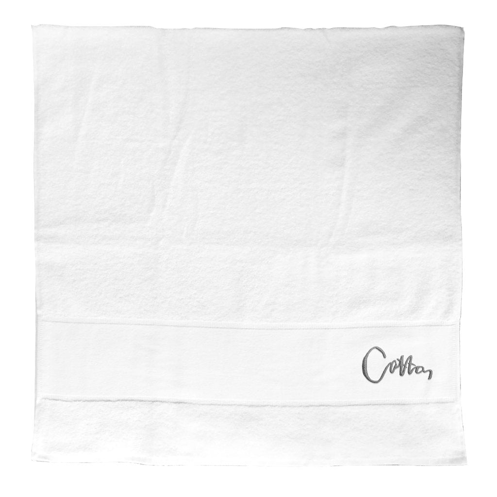 Grey Embroidered Cotton Text Cotton Bath Towel-Cotton Lifestyle-Essential Republik
