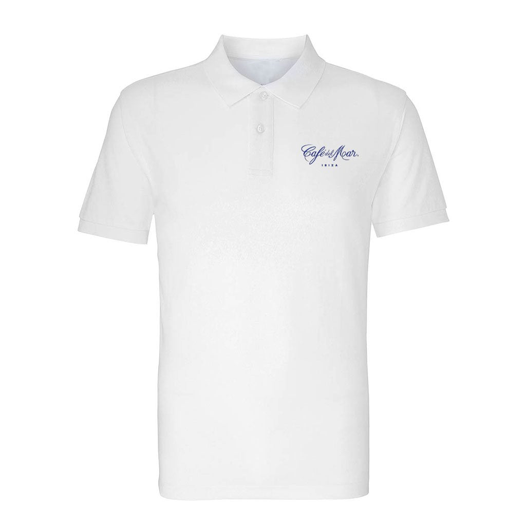 Café del Mar Ibiza Blue Embroidered Logo Men's Polo T-Shirt-Café del Mar-Essential Republik