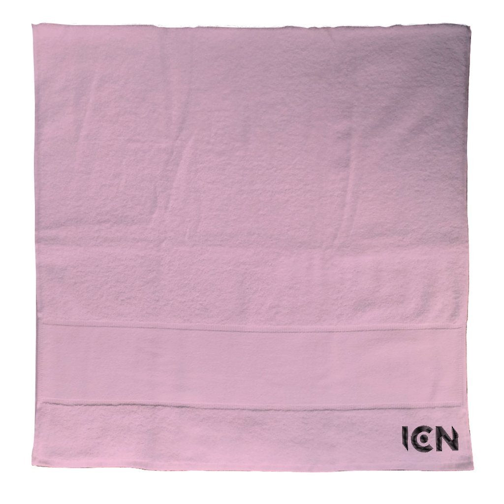Ibiza Club News Black Embroidered ICN Logo Cotton Bath Towel-Ibiza Club News-Essential Republik