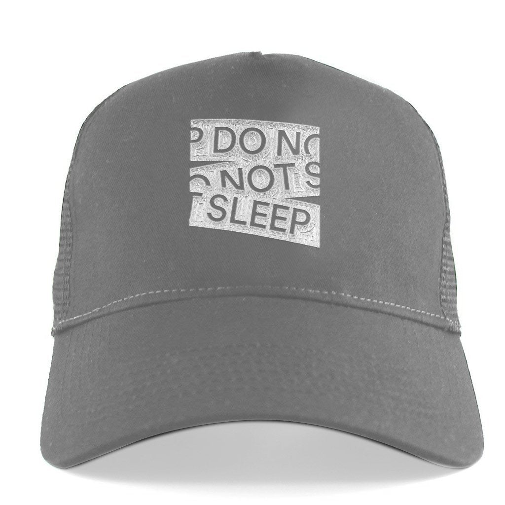 Do Not Sleep Embroidered White Tape Logo Trucker Cap-Do Not Sleep-Essential Republik