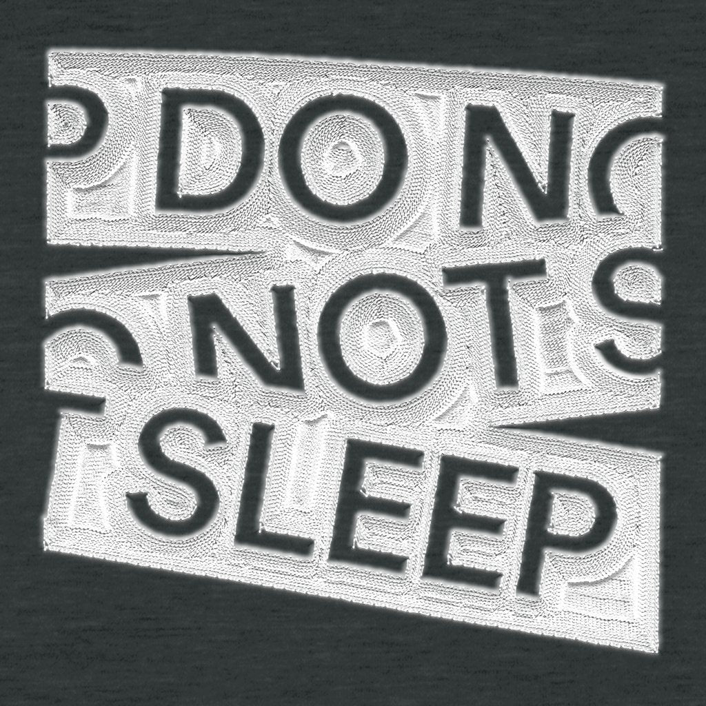 Do Not Sleep Embroidered White Tape Logo Men's Iconic Zip-through Hoodie-Do Not Sleep-Essential Republik
