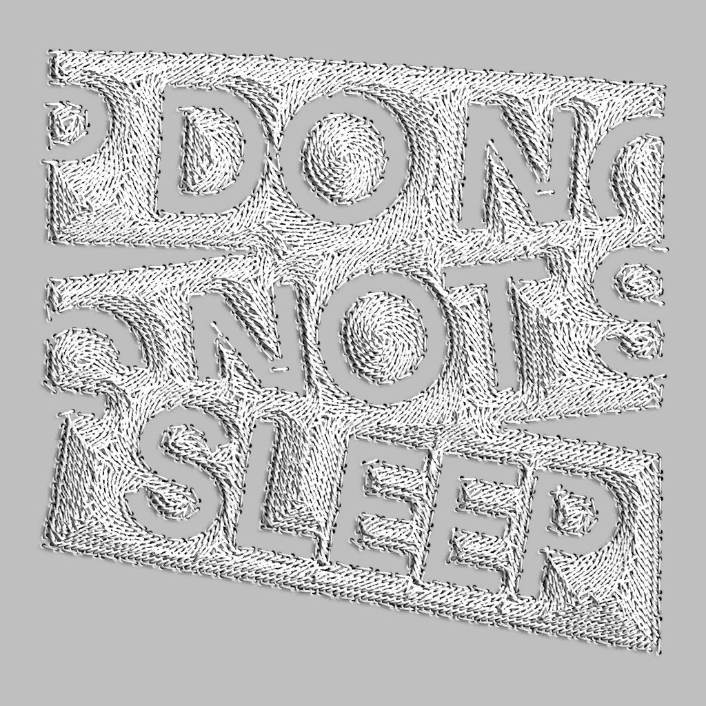 Do Not Sleep Embroidered White Tape Logo Flat Peak Snapback Cap-Do Not Sleep-Essential Republik