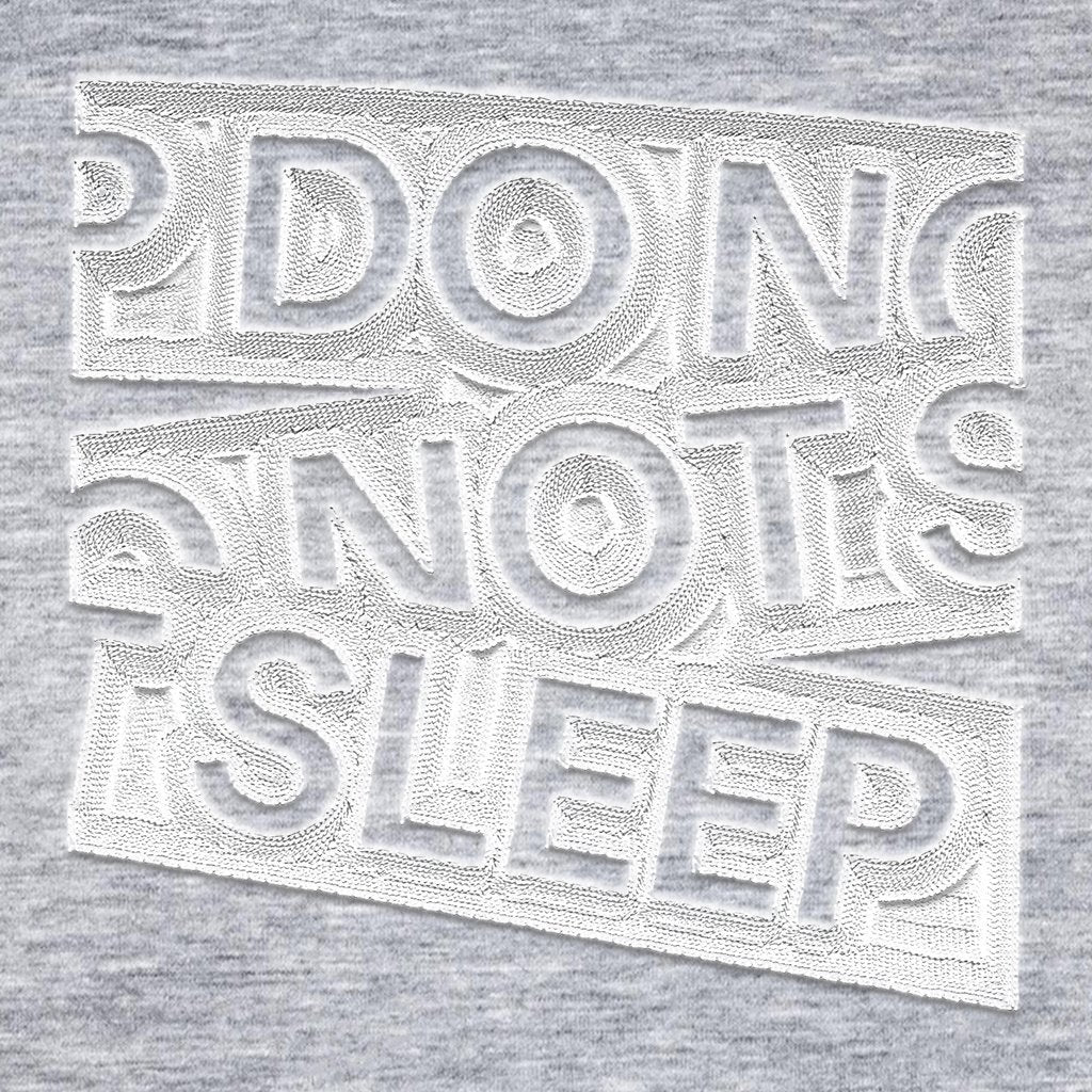 Do Not Sleep Embroidered White Tape Logo Men's Iconic Zip-through Hoodie-Do Not Sleep-Essential Republik