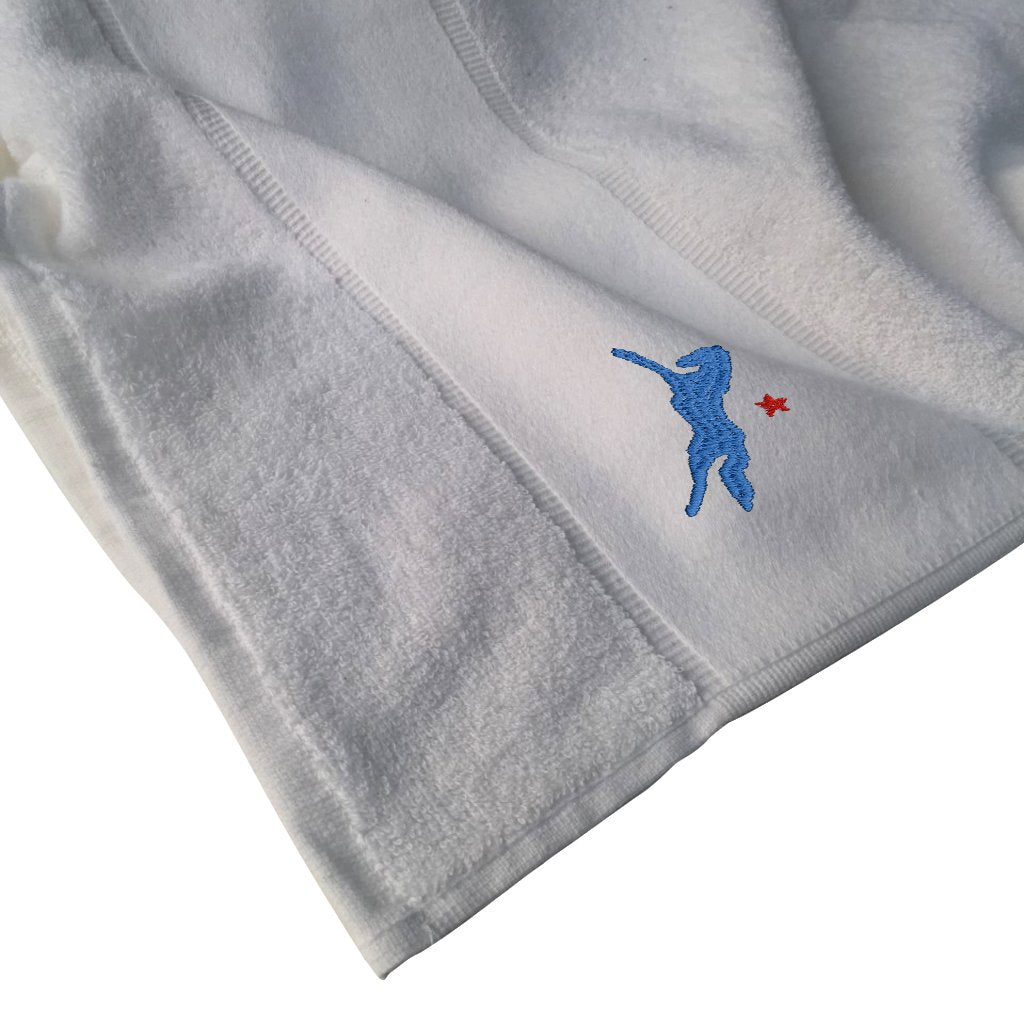 Jockey Club Blue And Red Embroidered Logo Cotton Bath Towel-Jockey Club-Essential Republik