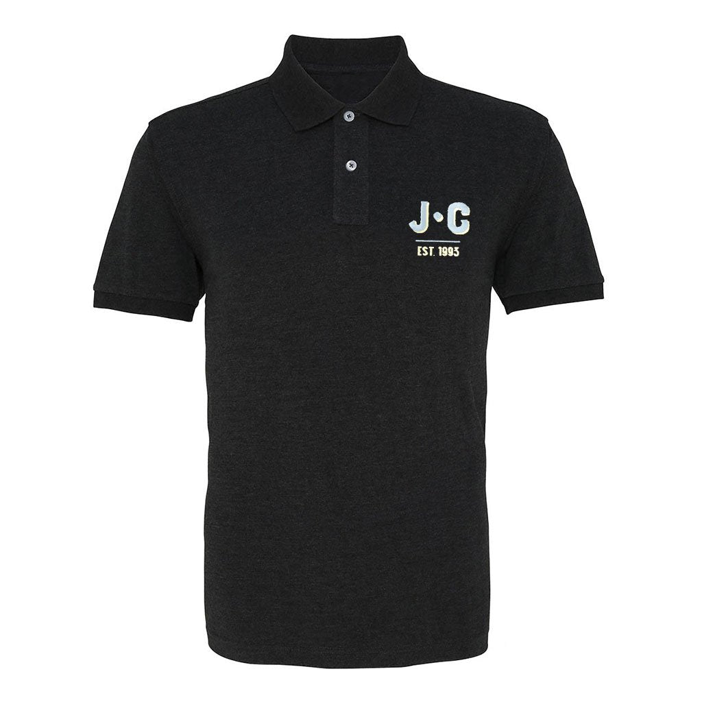 Jockey Club EST 1993 Turquoise And Yellow Embroidered Text Men's Polo T-Shirt-Jockey Club-Essential Republik