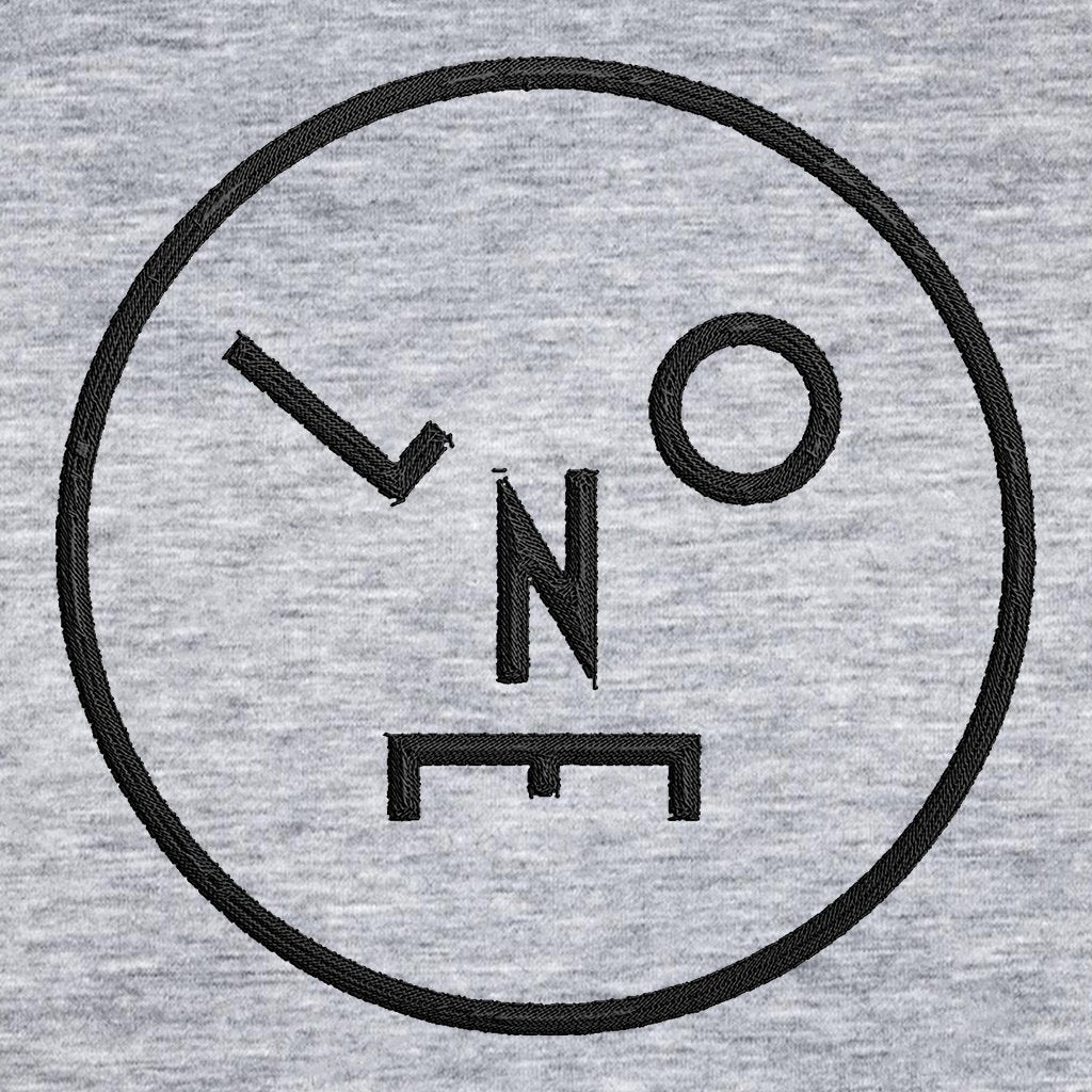 LNOE Circle Logo Black Embroidered Heather Grey Adult's Sweatshirt-LNOE-Essential Republik