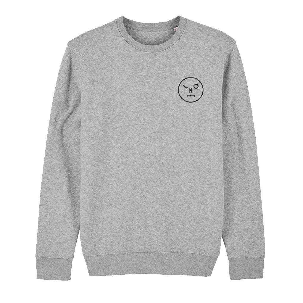 LNOE Circle Logo Black Embroidered Heather Grey Adult's Sweatshirt-LNOE-Essential Republik