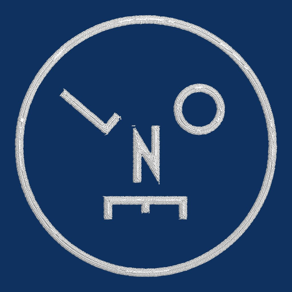 LNOE Circle Logo White Embroidered Navy Blue Adult's Sweatshirt-LNOE-Essential Republik