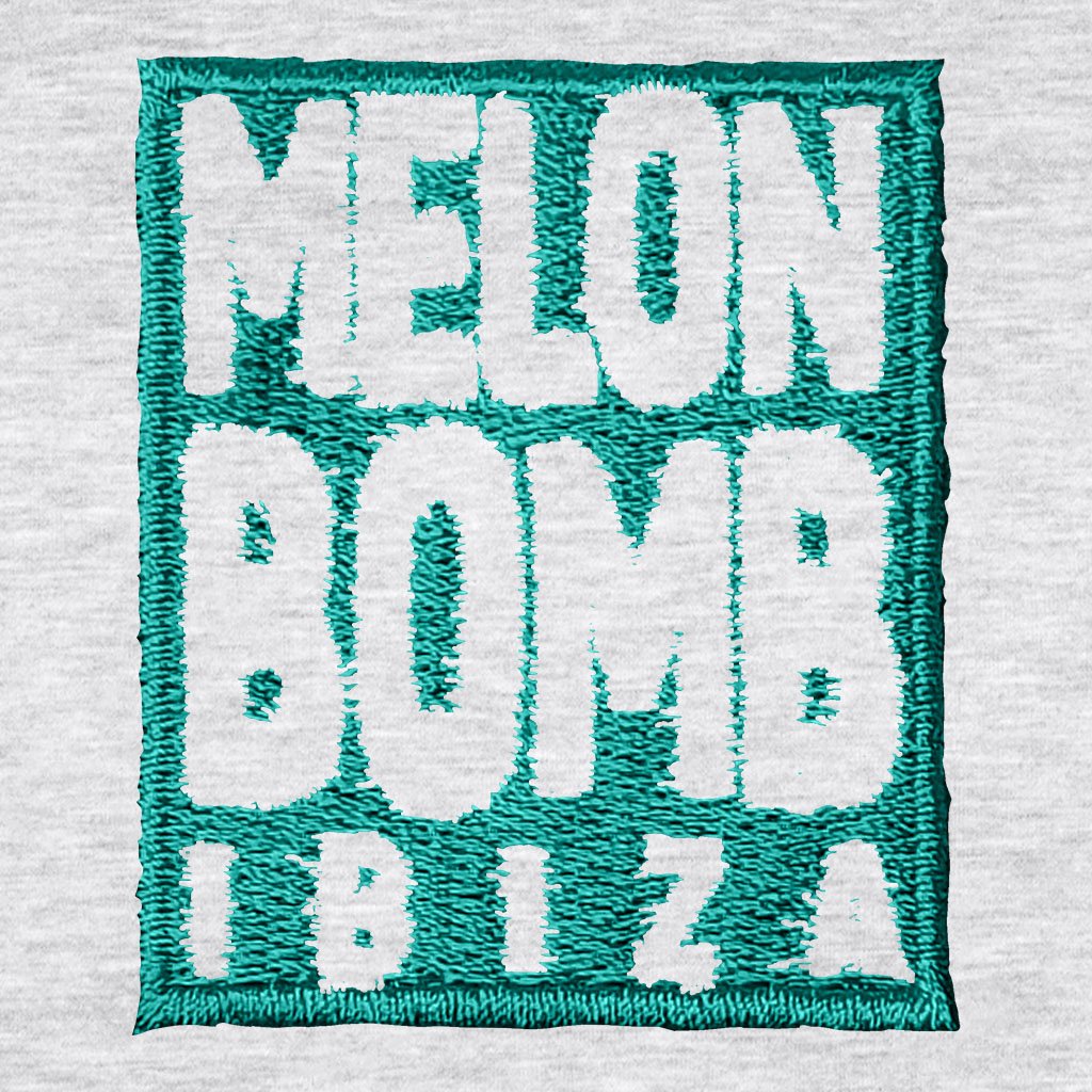 Melon Bomb Embroidered Square Logo Unisex Iconic Zip-through Hoodie-Melon Bomb-Essential Republik