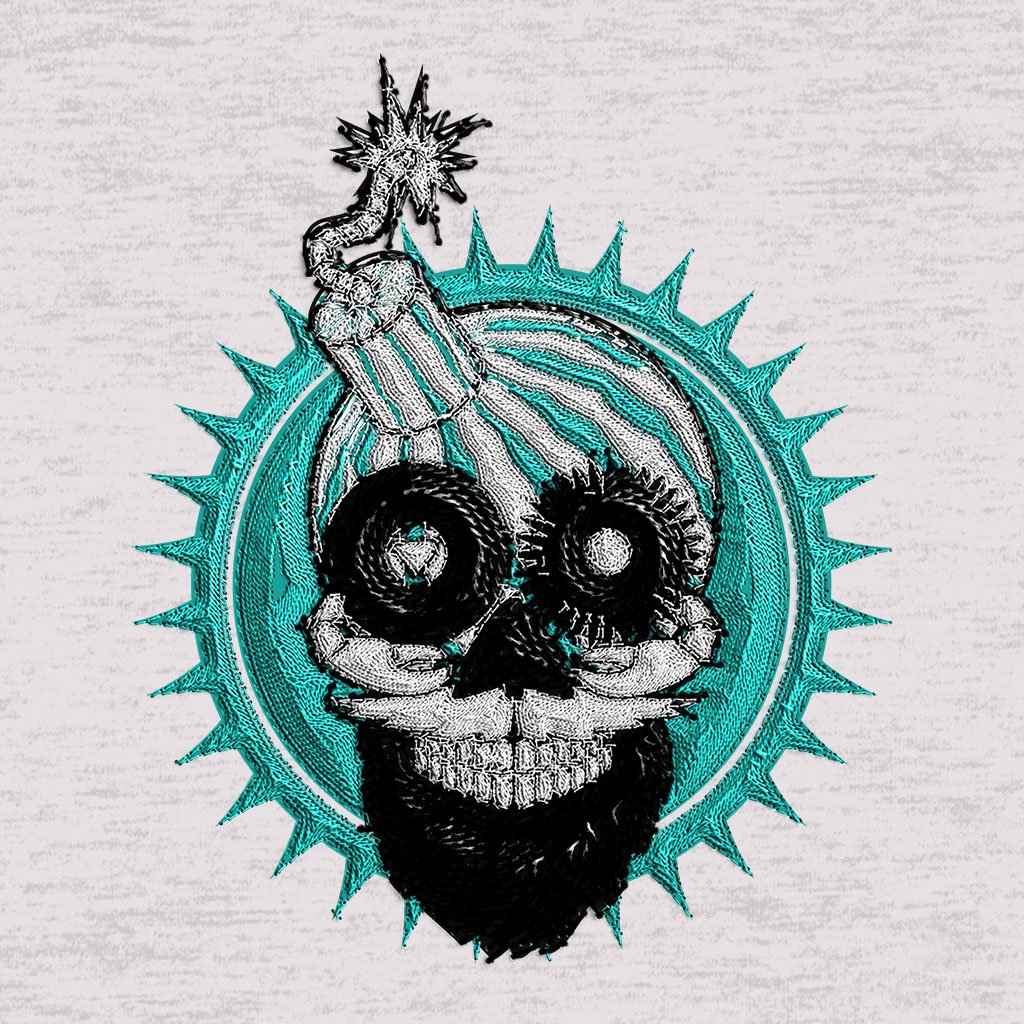 Melon Bomb Embroidered Skull Logo Men's Flyer Iconic Hoodie-Melon Bomb-Essential Republik