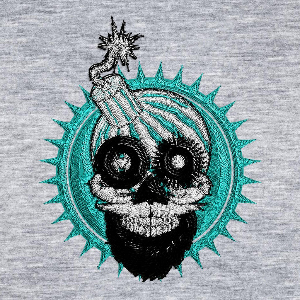 Melon Bomb Embroidered Skull Logo Unisex Iconic Zip-through Hoodie-Melon Bomb-Essential Republik