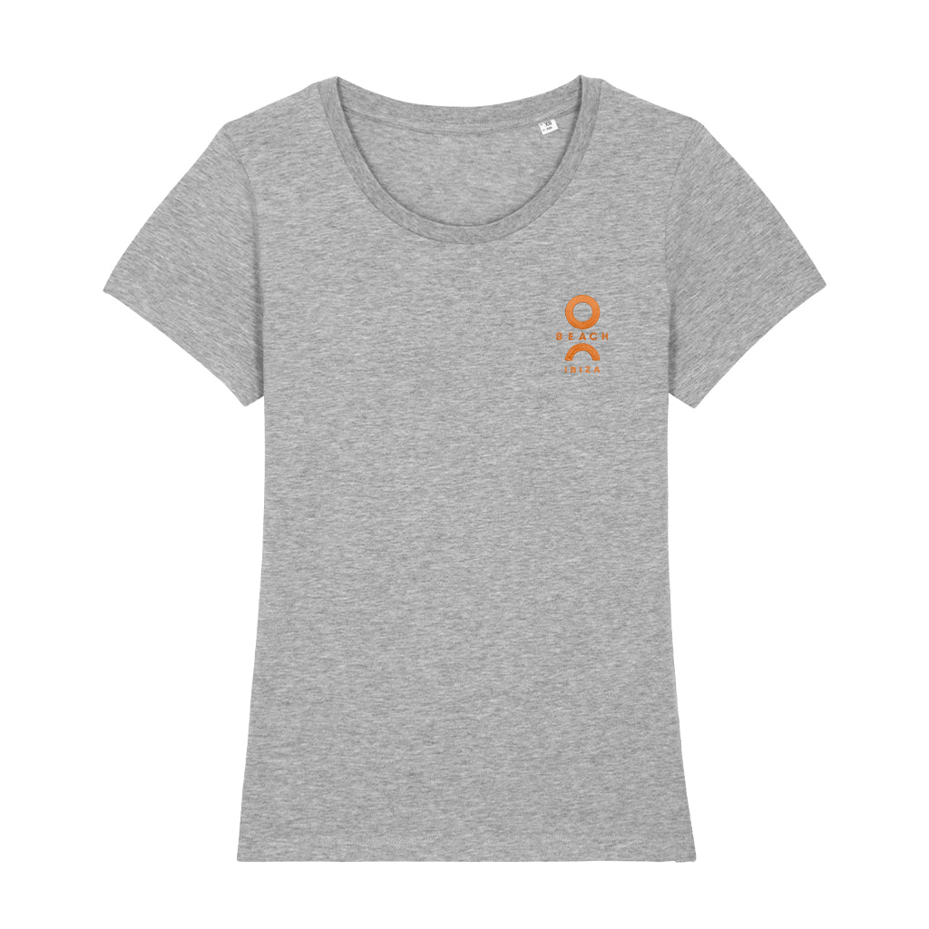 O Beach Orange Embroidered Logo Women's Iconic Fitted T-Shirt-O Beach-Essential Republik