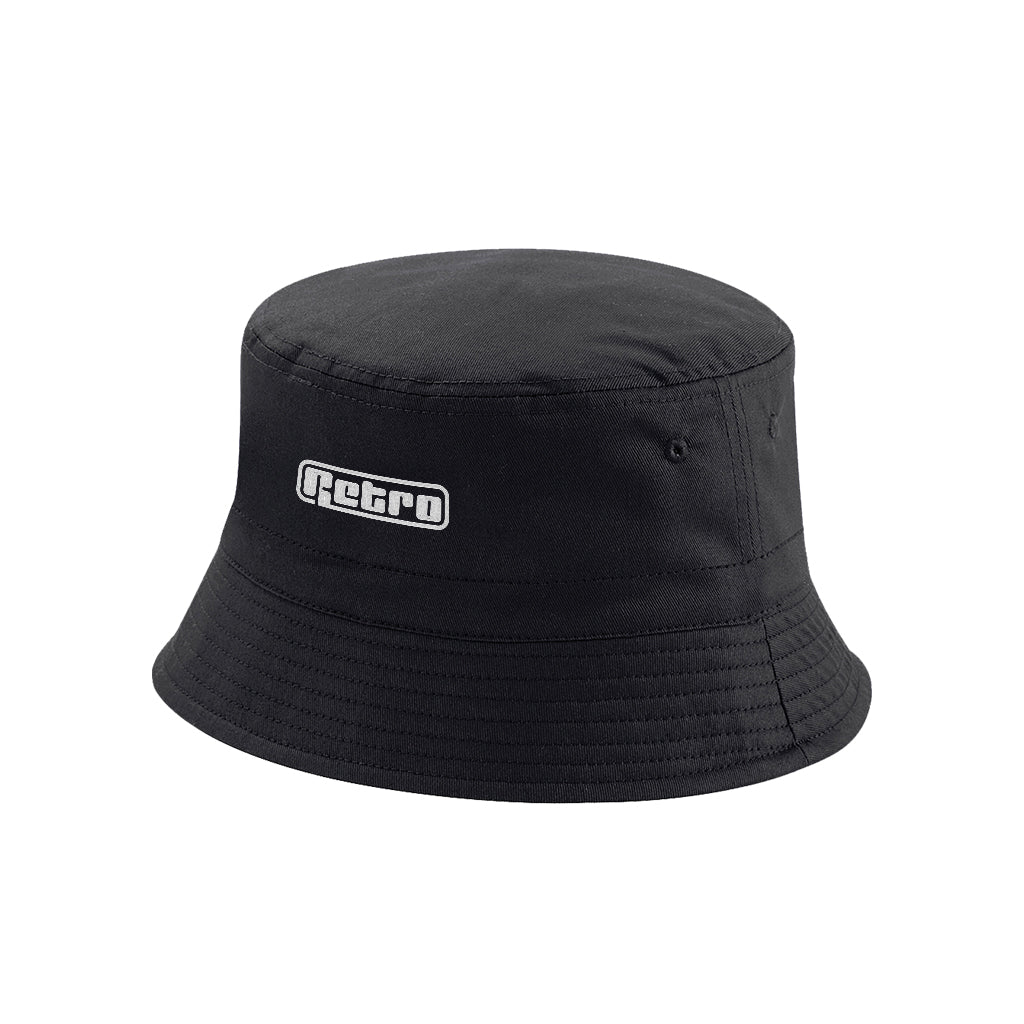 White Retro Embroidered Logo Bucket Hat-Retro-Essential Republik