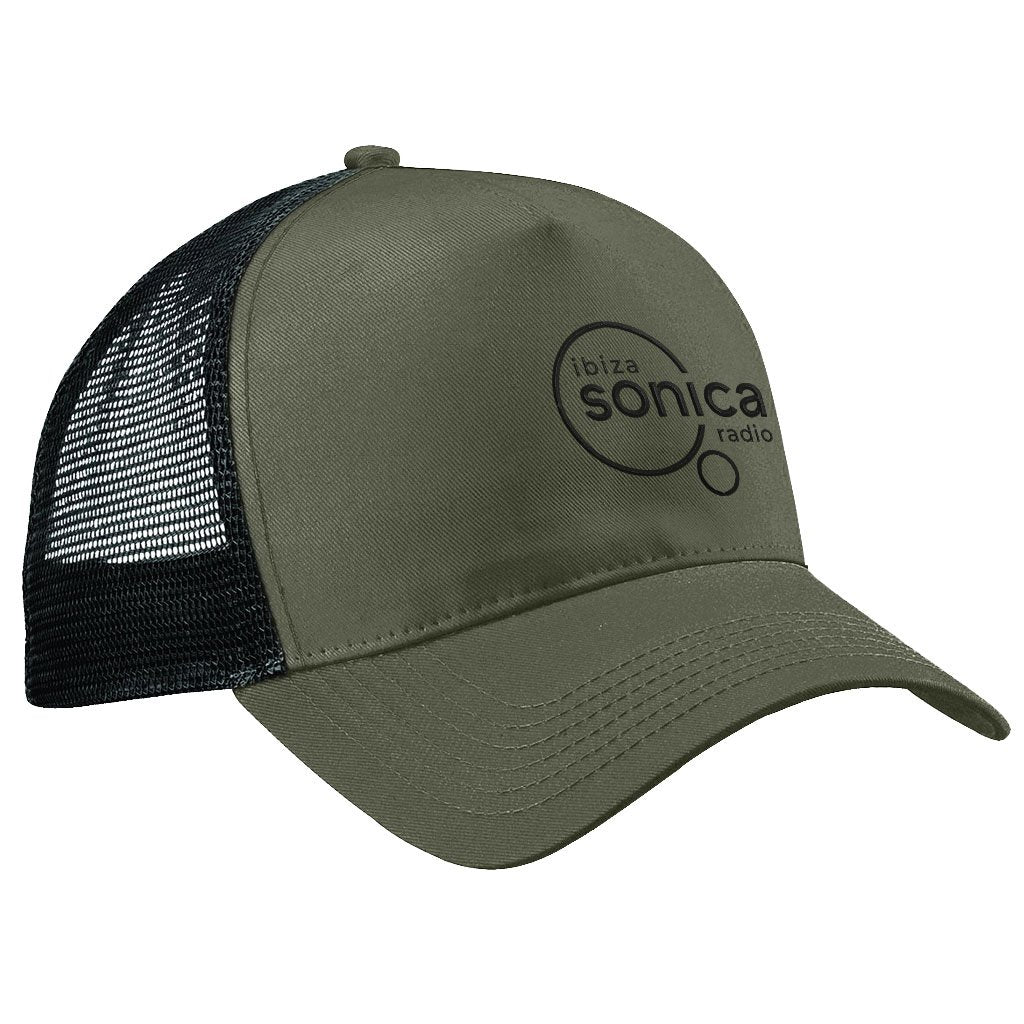 Sonica Black Embroidered Logo Trucker Cap-Sonica-Essential Republik